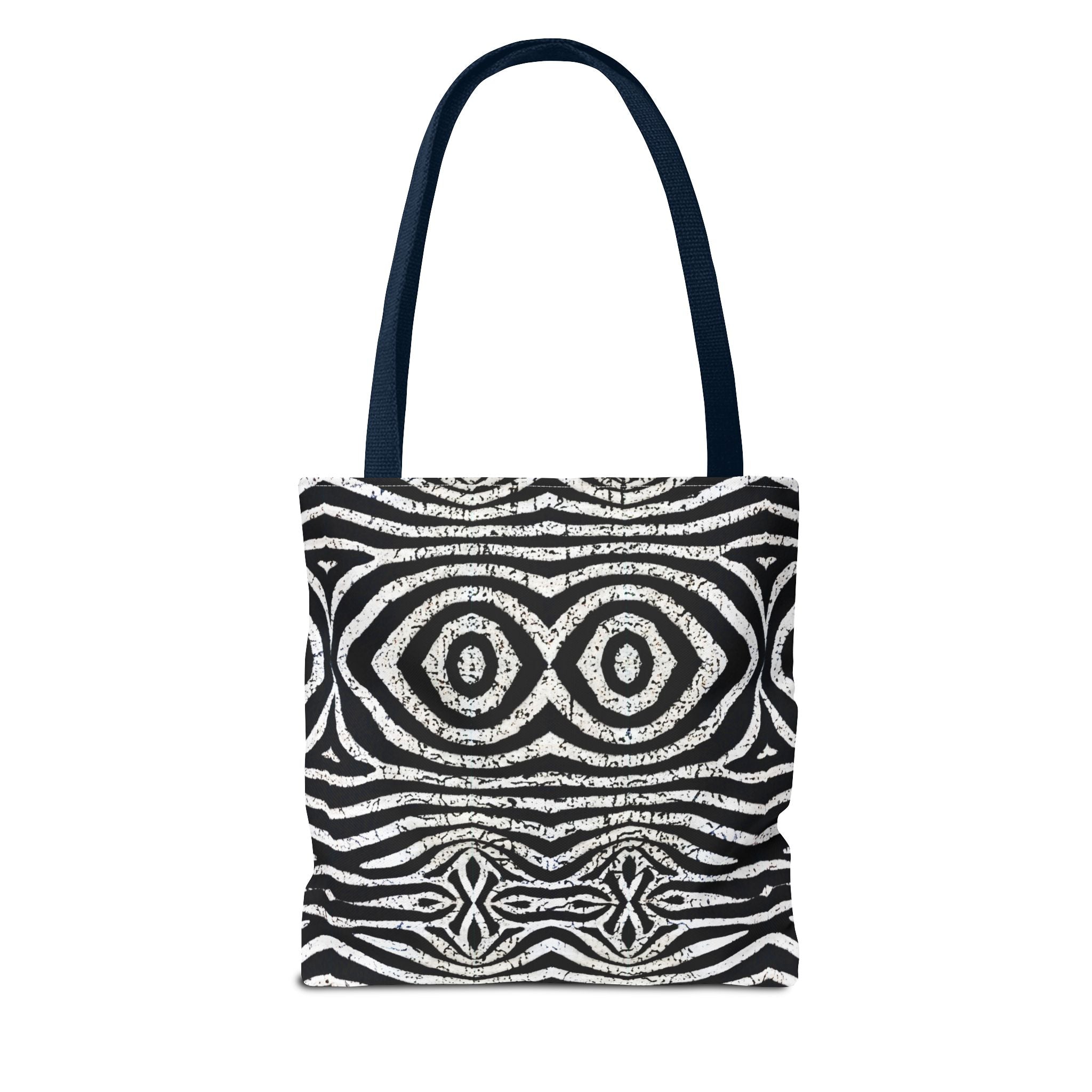 Trendy Black and White Tote Bag with Abstract Pattern | Stylish and Versatile Carryall - Angel Body