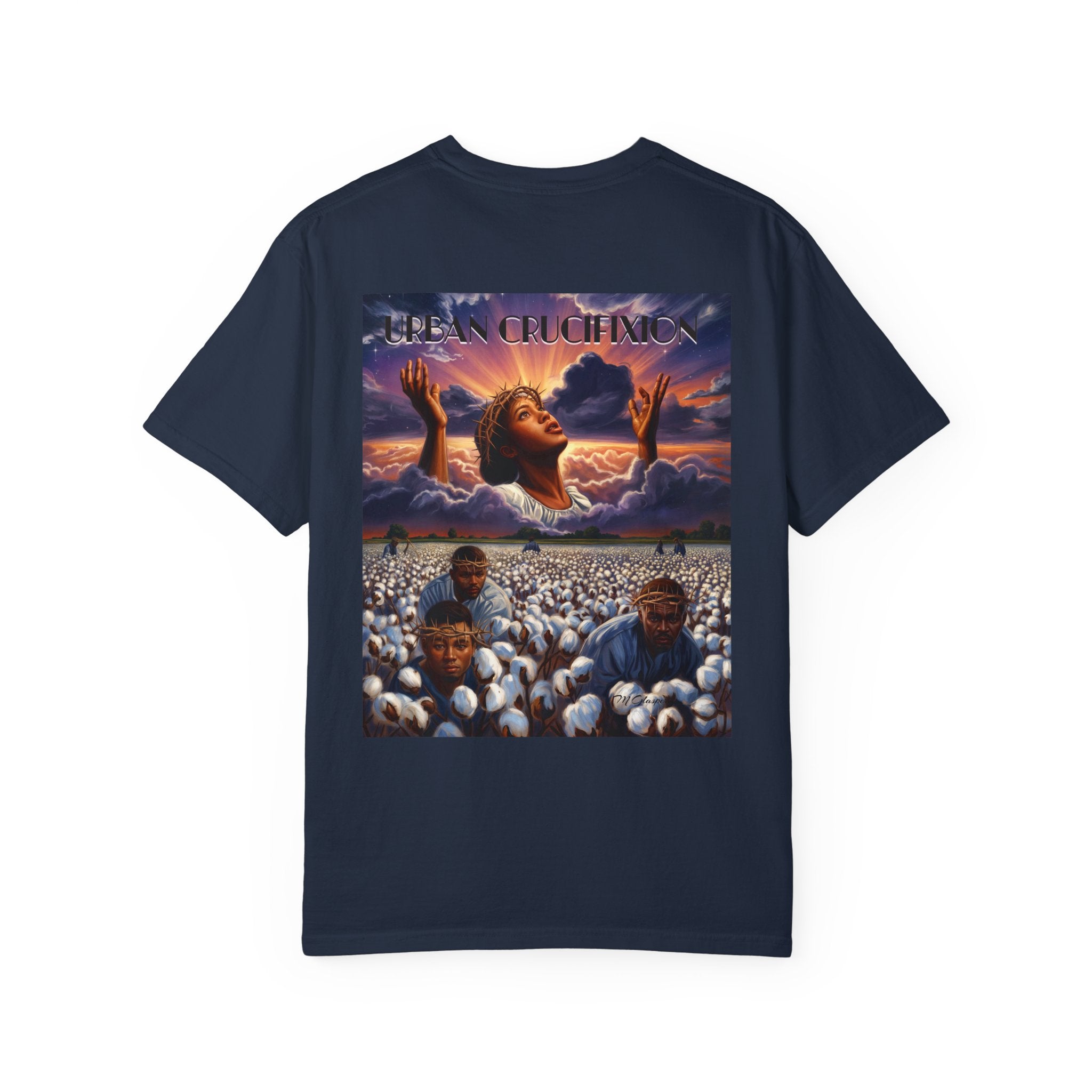Urban Crucifixion Unisex Garment-Dyed T-shirt - Bold Graphic Tee for Artistic Expression