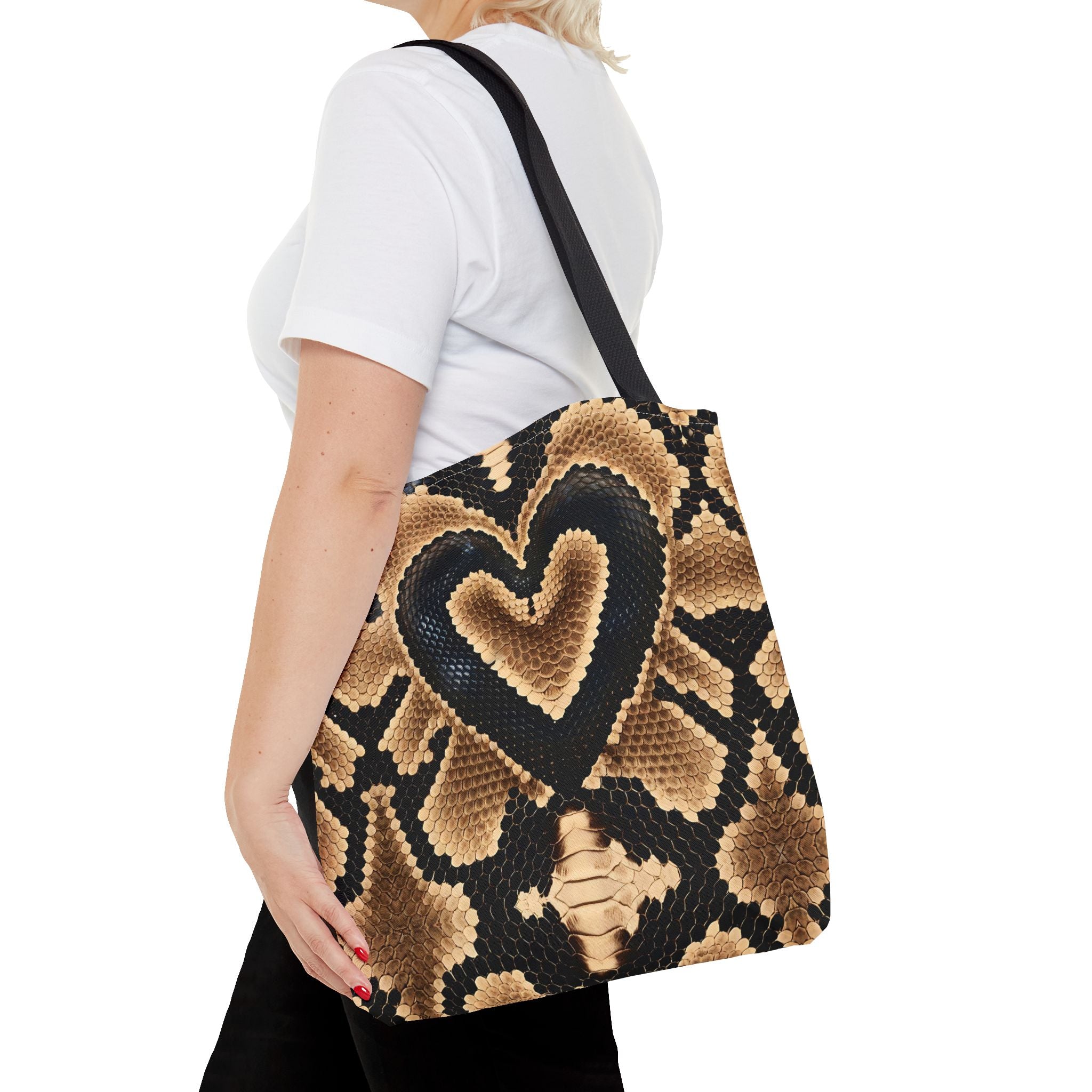 Heart Snake Print Tote Bag - Stylish and Unique for Everyday Use - Angel Body