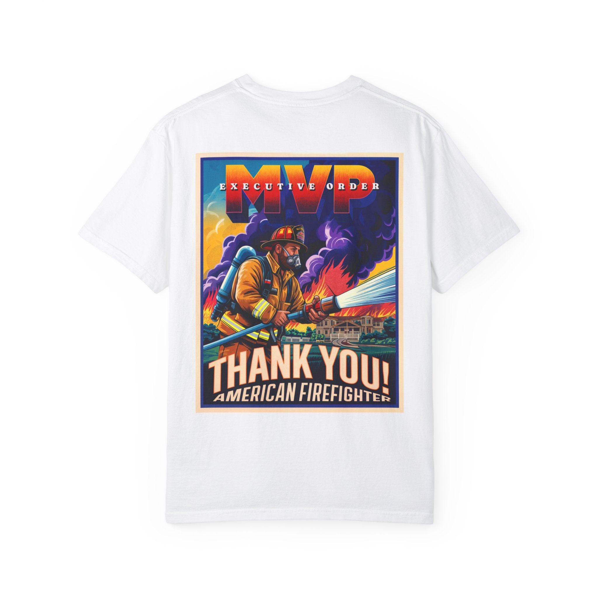 Firefighter Thank You T-Shirt - Unisex Garment-Dyed Tee - Angel Body