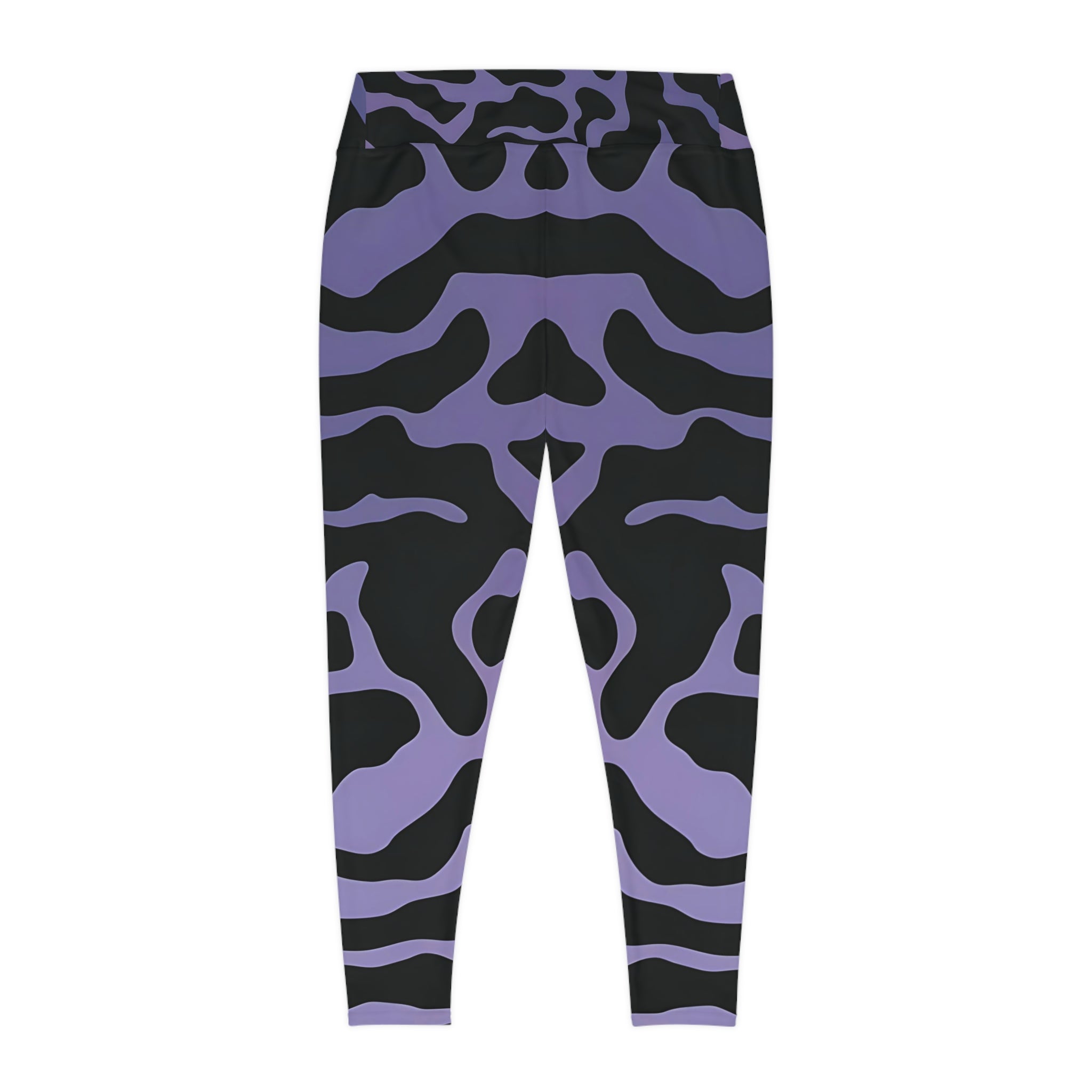 New Custom design Size Leggings purple and black camouflage style (AOP) very fun look - Angel Body
