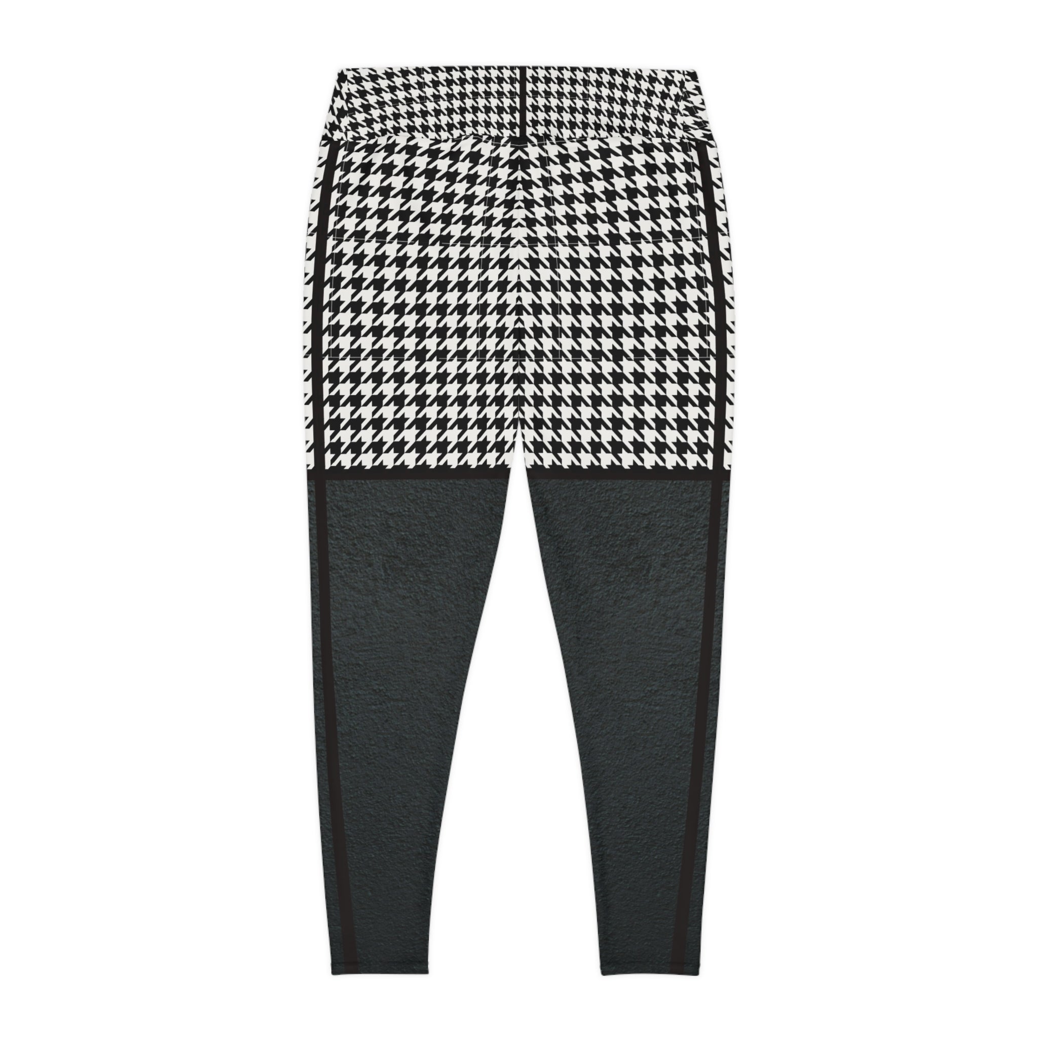 Stylish Plus Size Leggings - Houndstooth Print for Comfort and Confidence - Angel Body