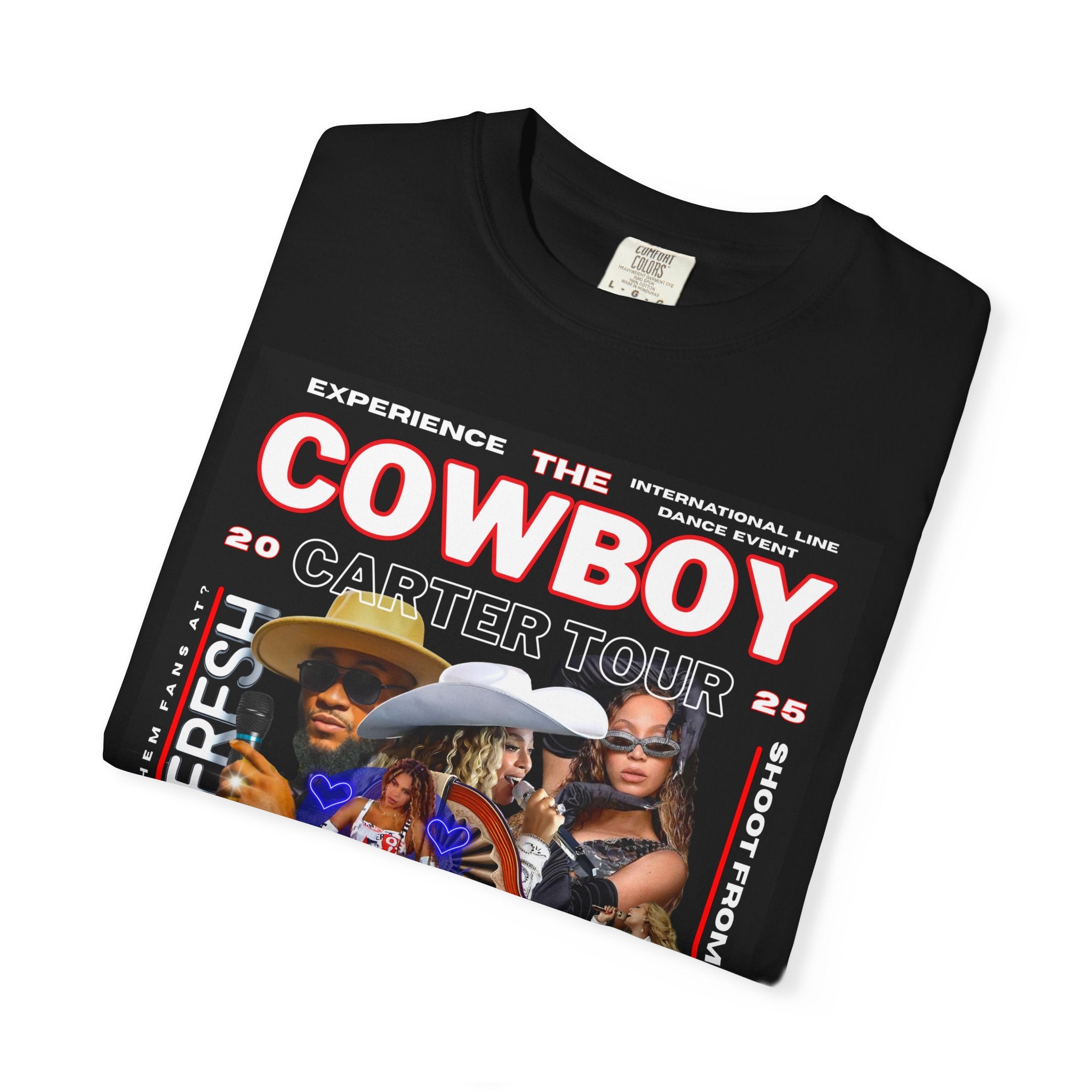 Retro Concert T-Shirt, Cowboy Tour Apparel, Vintage Band Tee, Music Festival Shirt, Unisex Garment-Dyed Top - Angel Body