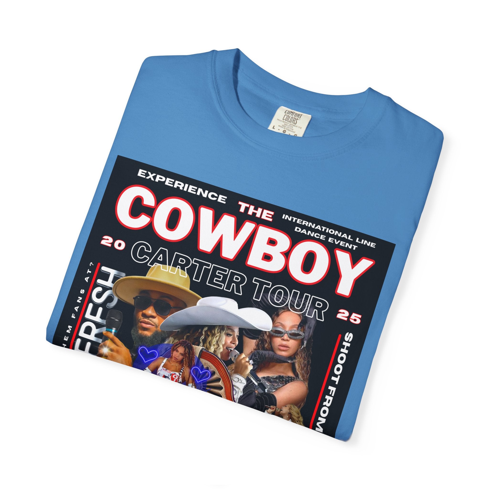 Retro Concert T-Shirt, Cowboy Tour Apparel, Vintage Band Tee, Music Festival Shirt, Unisex Garment-Dyed Top - Angel Body