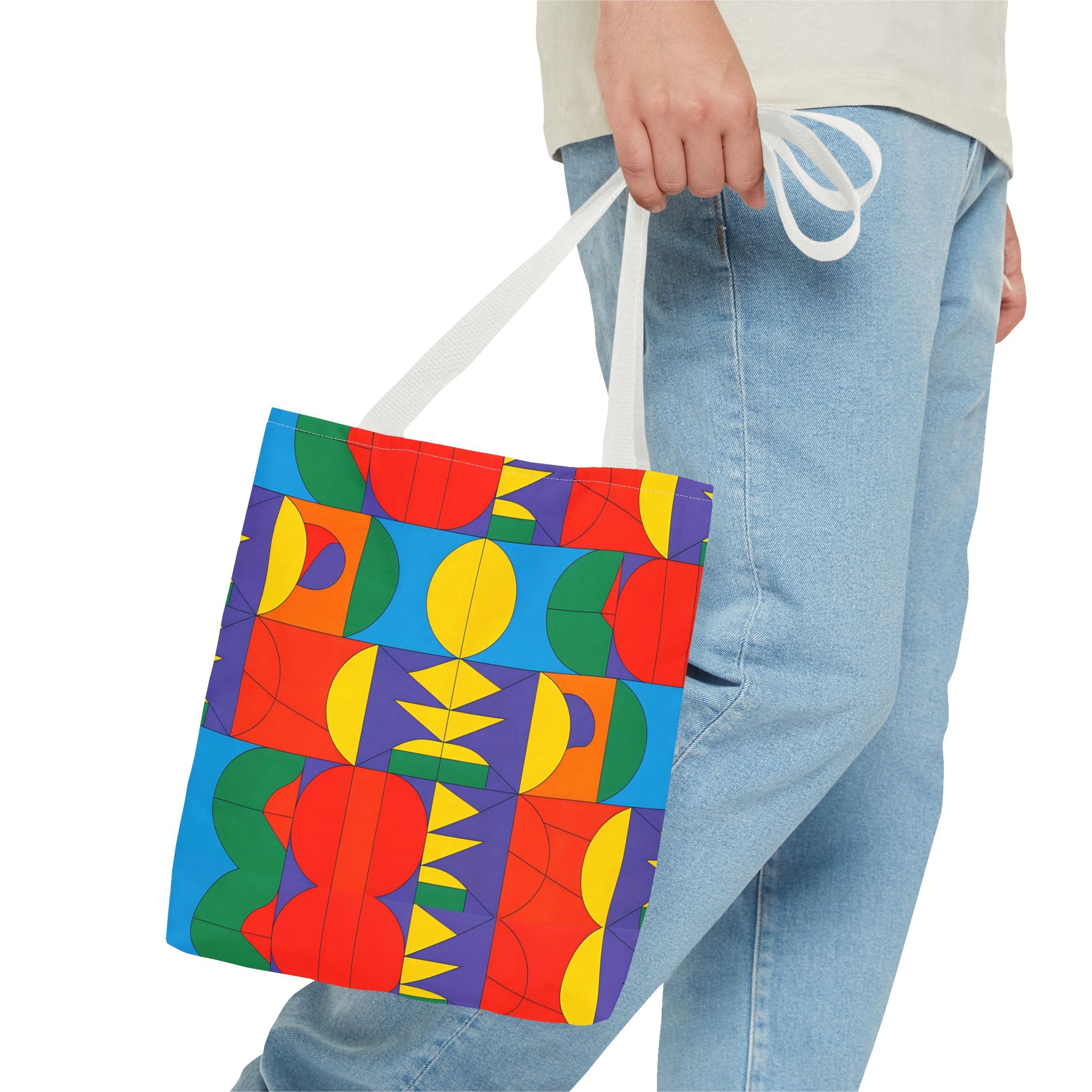 Colorful Geometric Tote Bag - Bold Patterns for Everyday Use - Angel Body