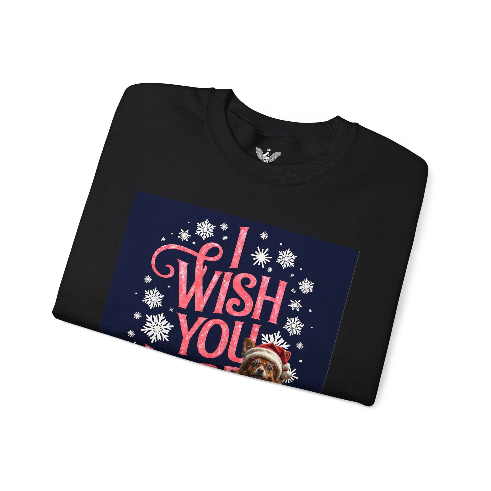 Funny Holiday Sweater - 'I Wish You Happy Holidays' Crewneck Sweatshirt - Angel Body