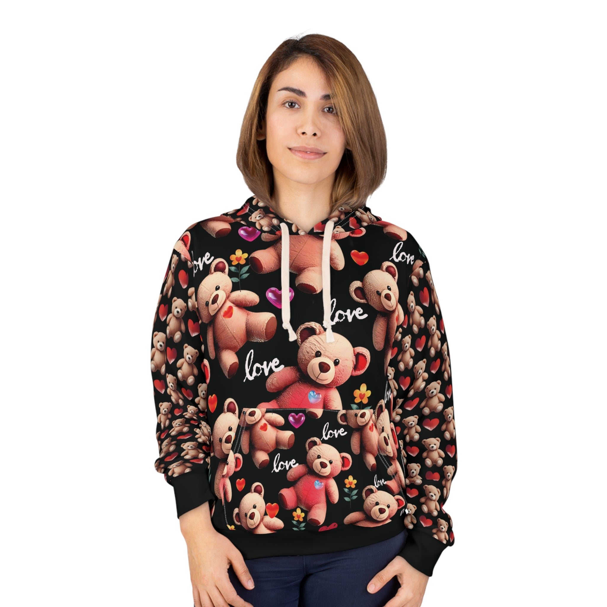 Cozy Love Teddy Bear Hoodie - Heartfelt Unisex Pullover for Comfort and Warmth - Angel Body