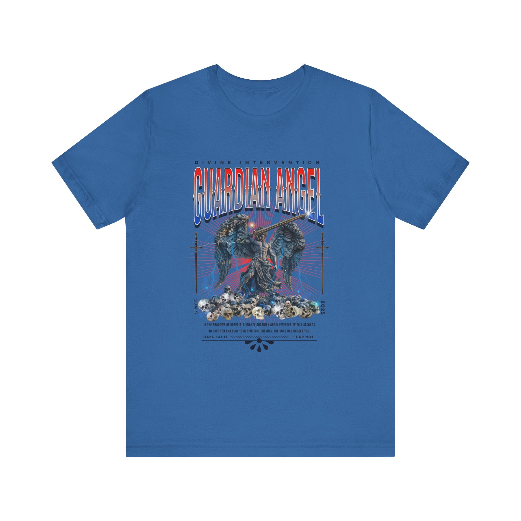 Unisex Jersey Short Sleeve Tee: Male Guardian Angel Spiritual Warrior - Angel Body