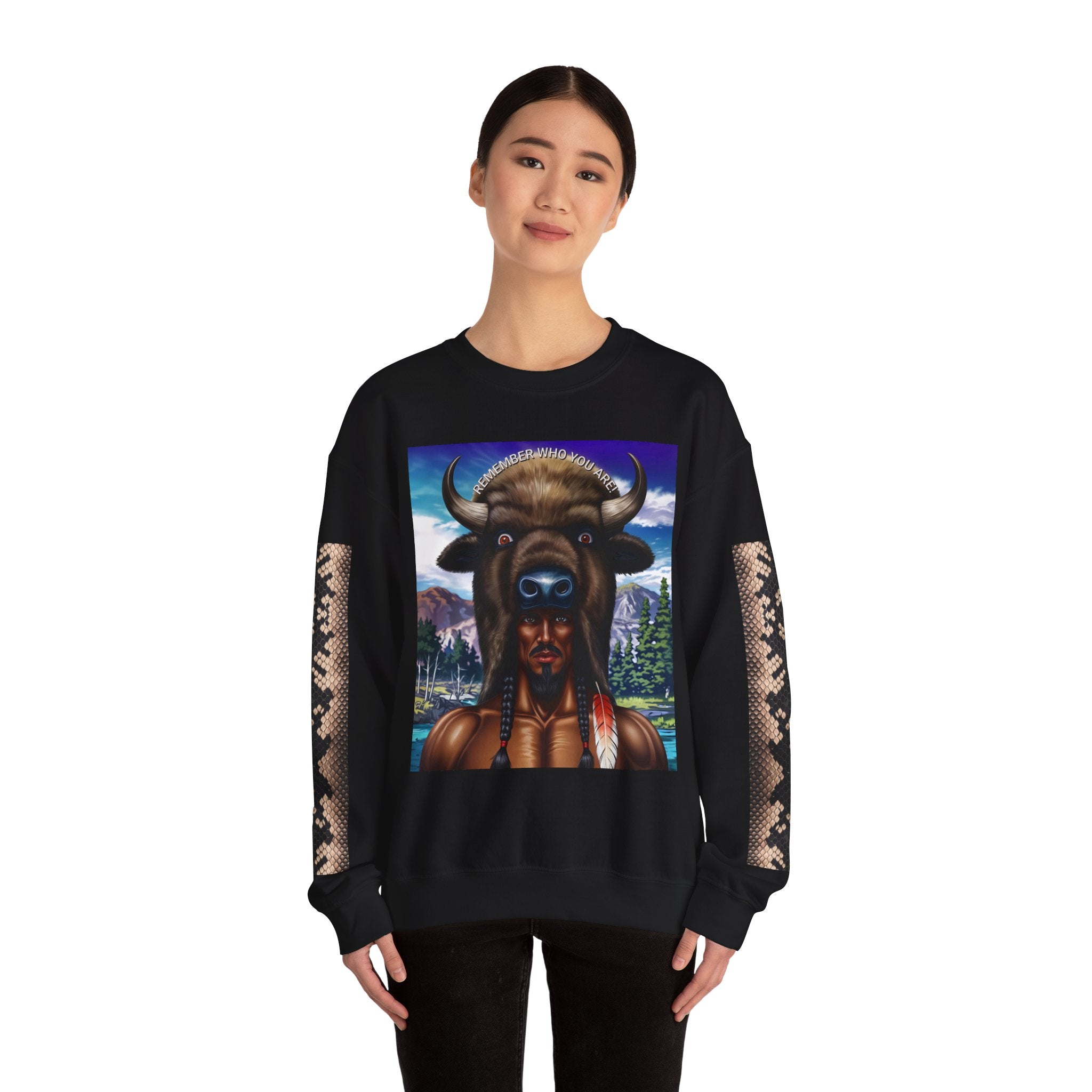 Native American Spirit Crewneck Sweatshirt - Unisex Heavy Blend™ - Angel Body