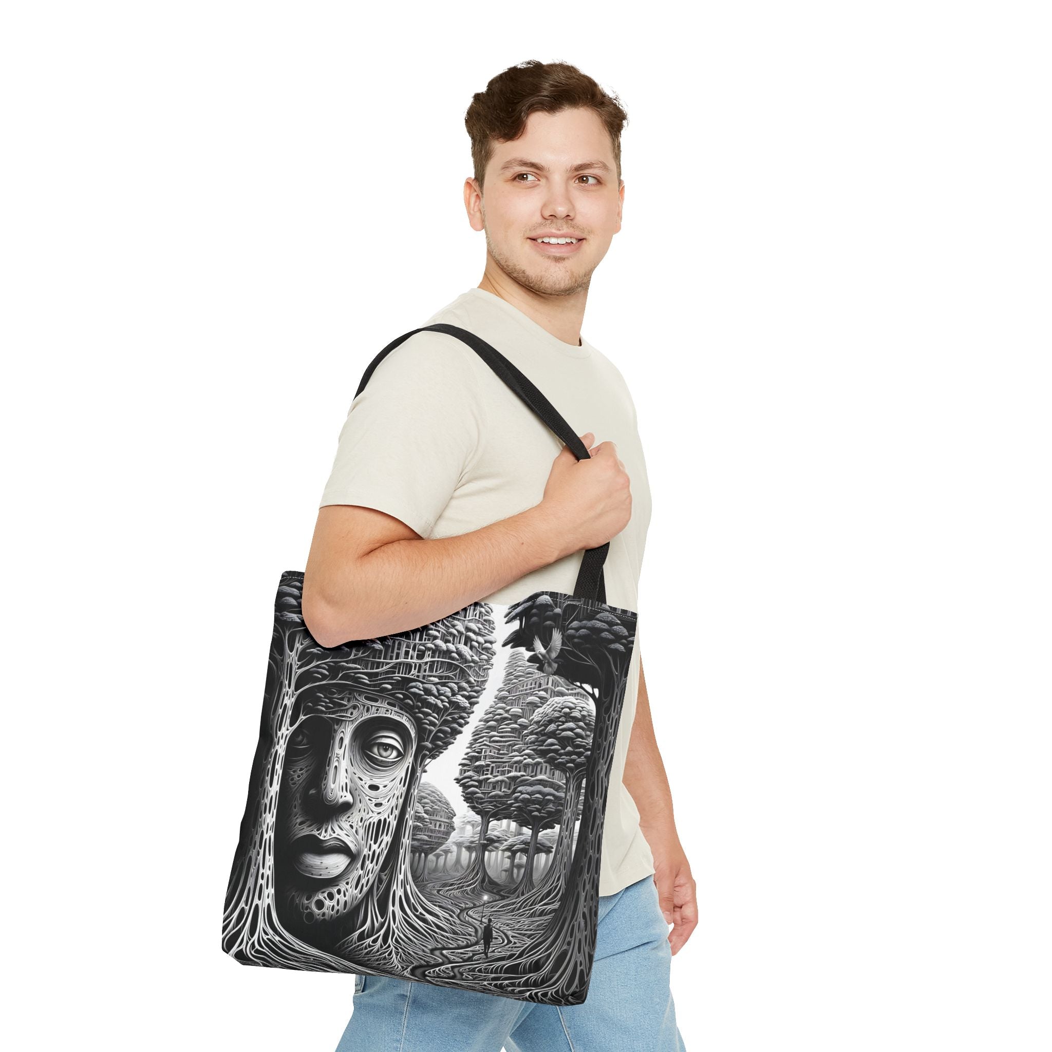 Elegant Crane Tote Bag - Artistic Nature Design for Daily Use and Celebrations - Angel Body