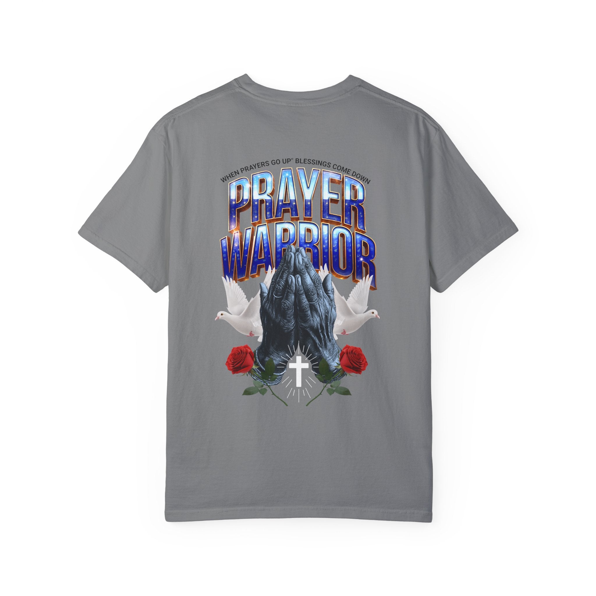 Prayer Warrior Unisex Garment-Dyed T-Shirt - Spiritual Faith Apparel for Believers - Angel Body