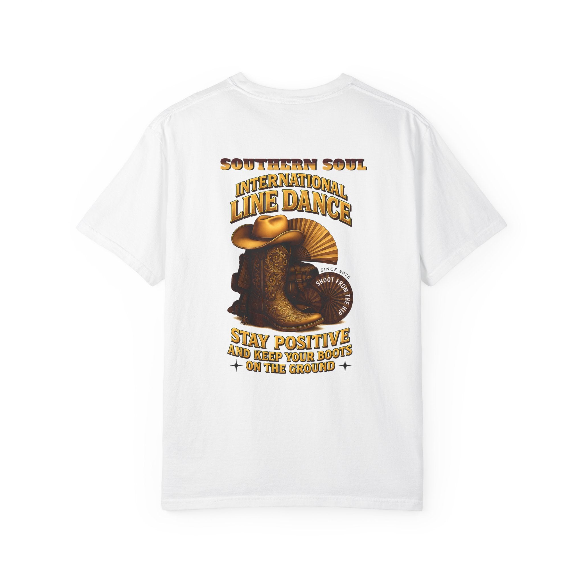 Southern Soul Line Dance T-Shirt, Unisex Garment-Dyed Tee, Stay Positive Quote Shirt, Country Dance Apparel, Gift for Dancers - Angel Body