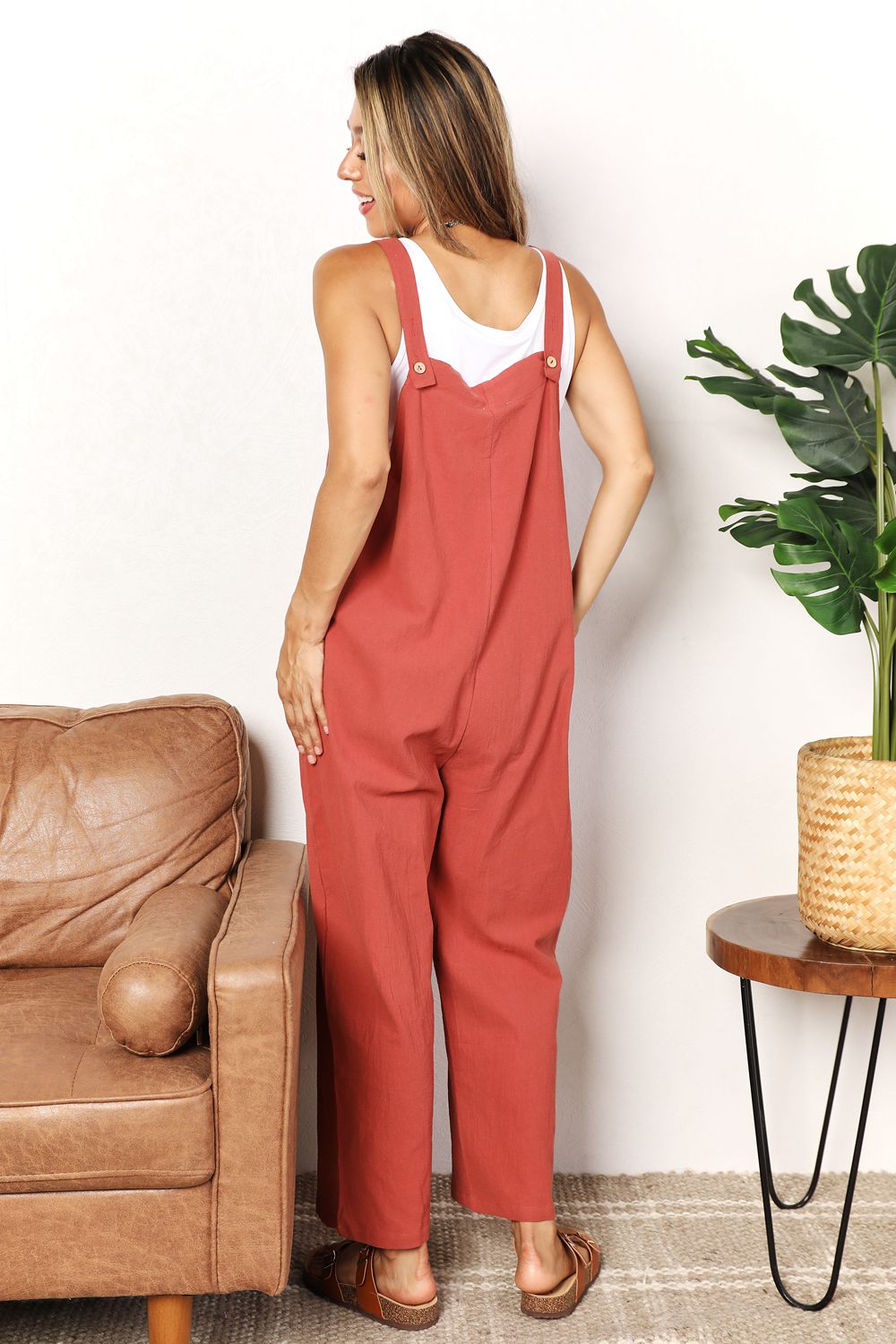 Double Take Wide Leg Overalls with Front Pockets - Angel Body