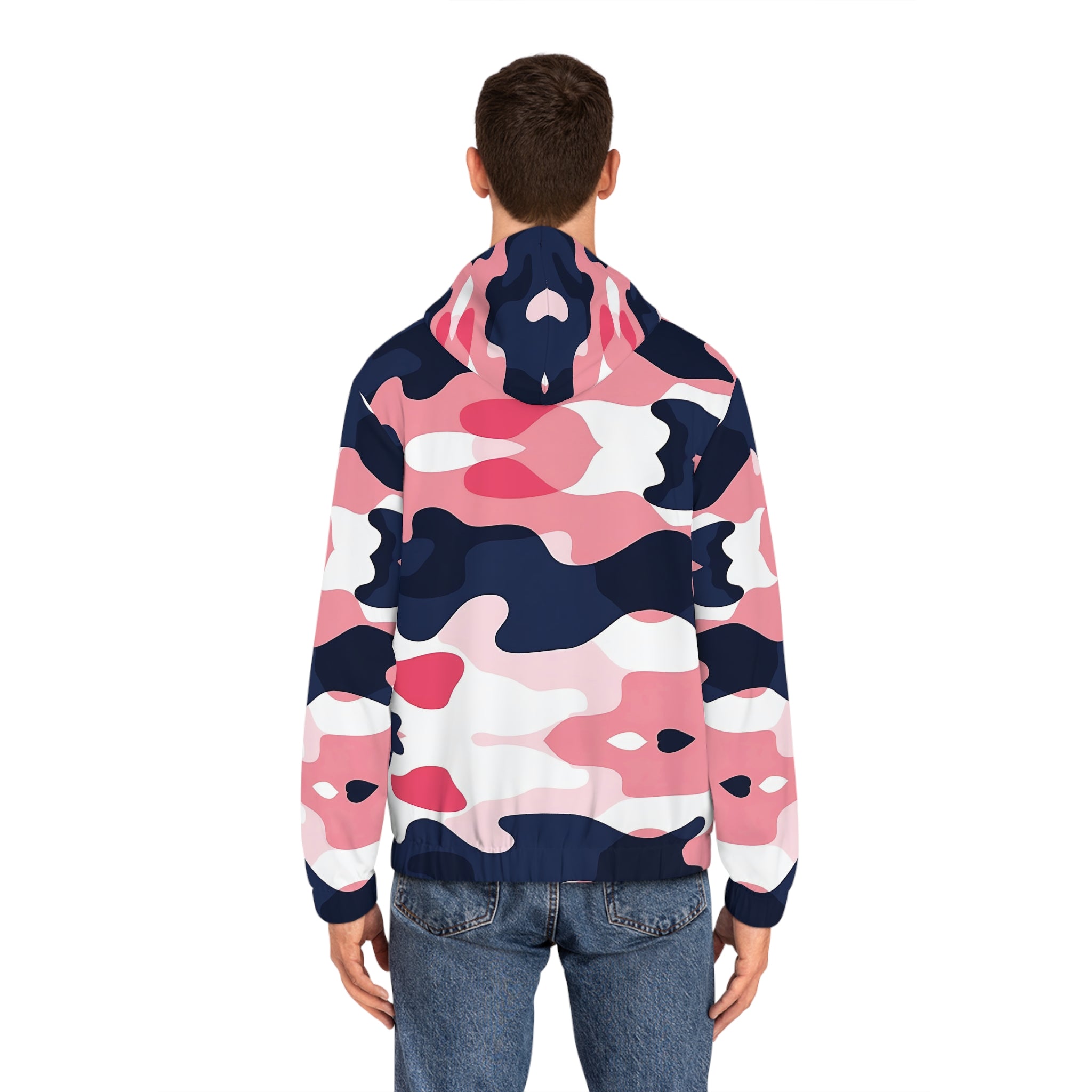 Men's Hoodie - Stylish Pink Tri Color Blend Camo Design for Casual Outings & Outdoor Adventures - Angel Body