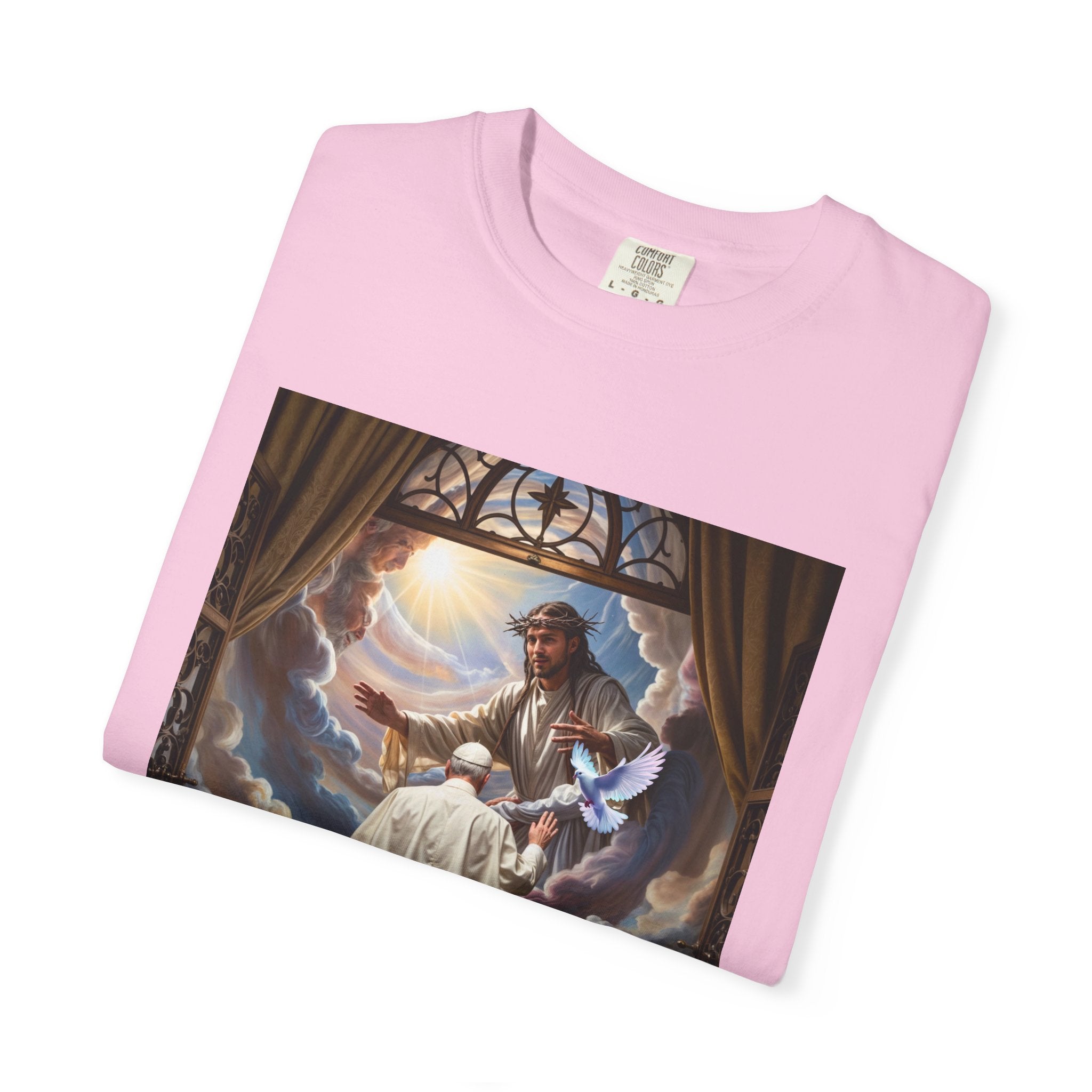 Artistic Unisex Garment-Dyed T-shirt - Divine Inspiration Design - Angel Body