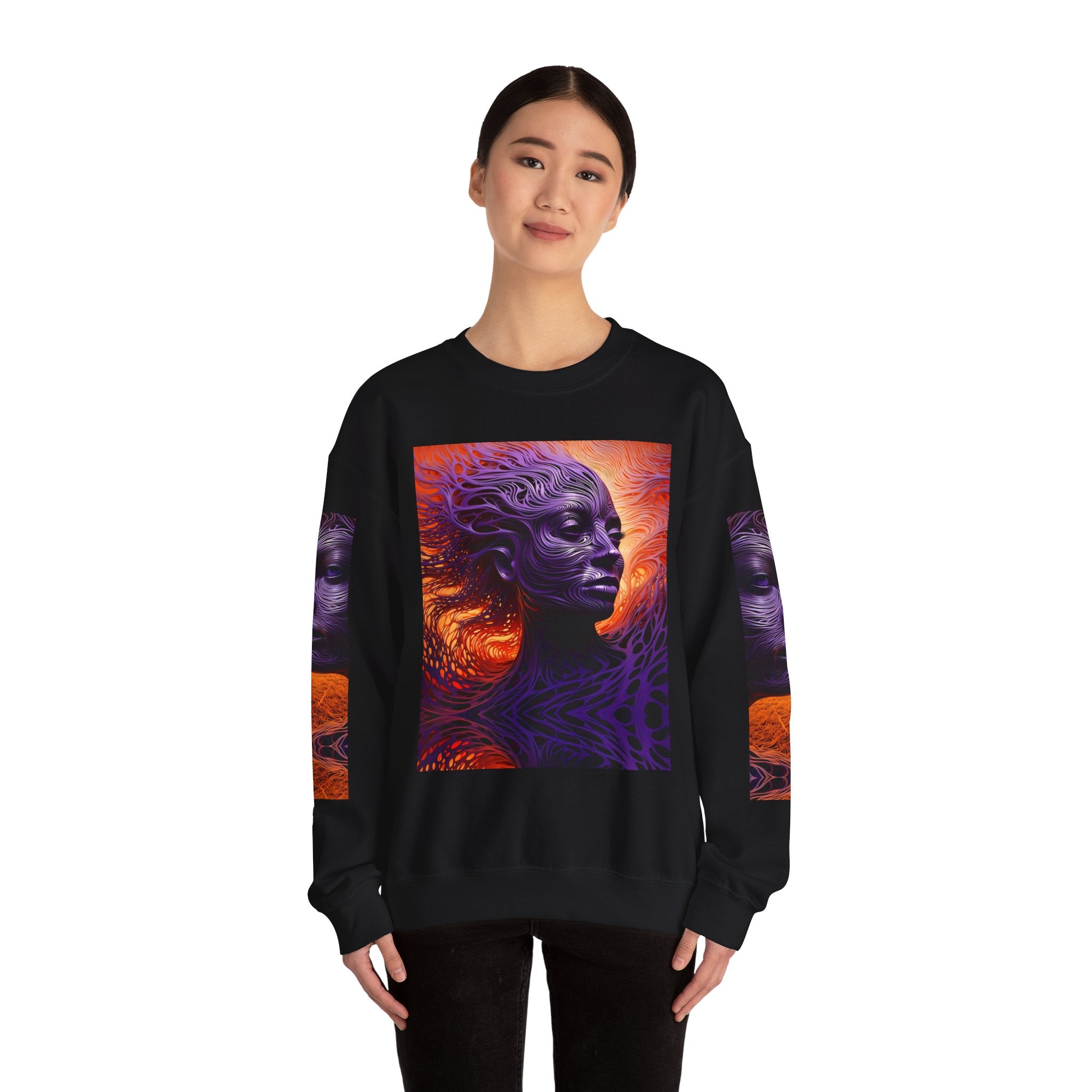 Purple Wind Mystical Abstract Unisex Sweatshirt - Angel Body