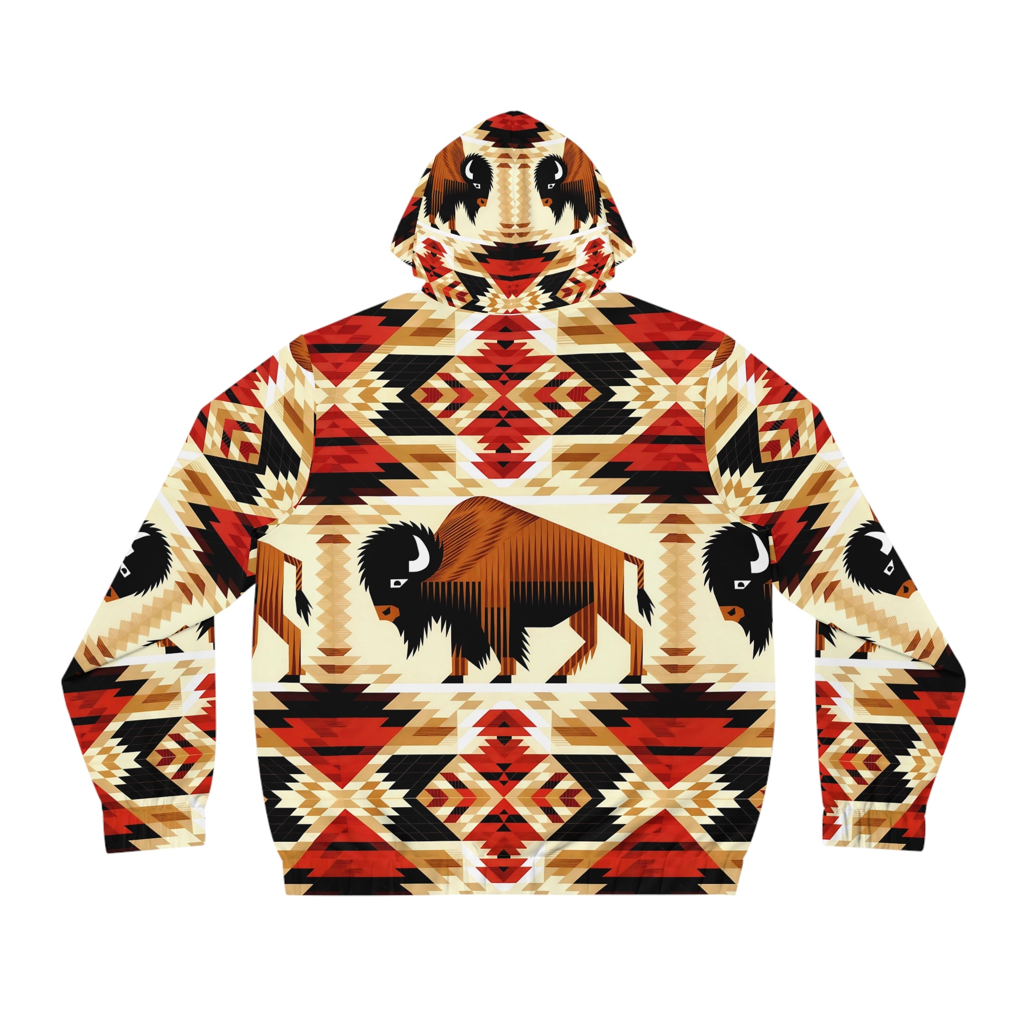 Men's Full-Zip Buffalo Print Hoodie - Southwestern Style - Angel Body