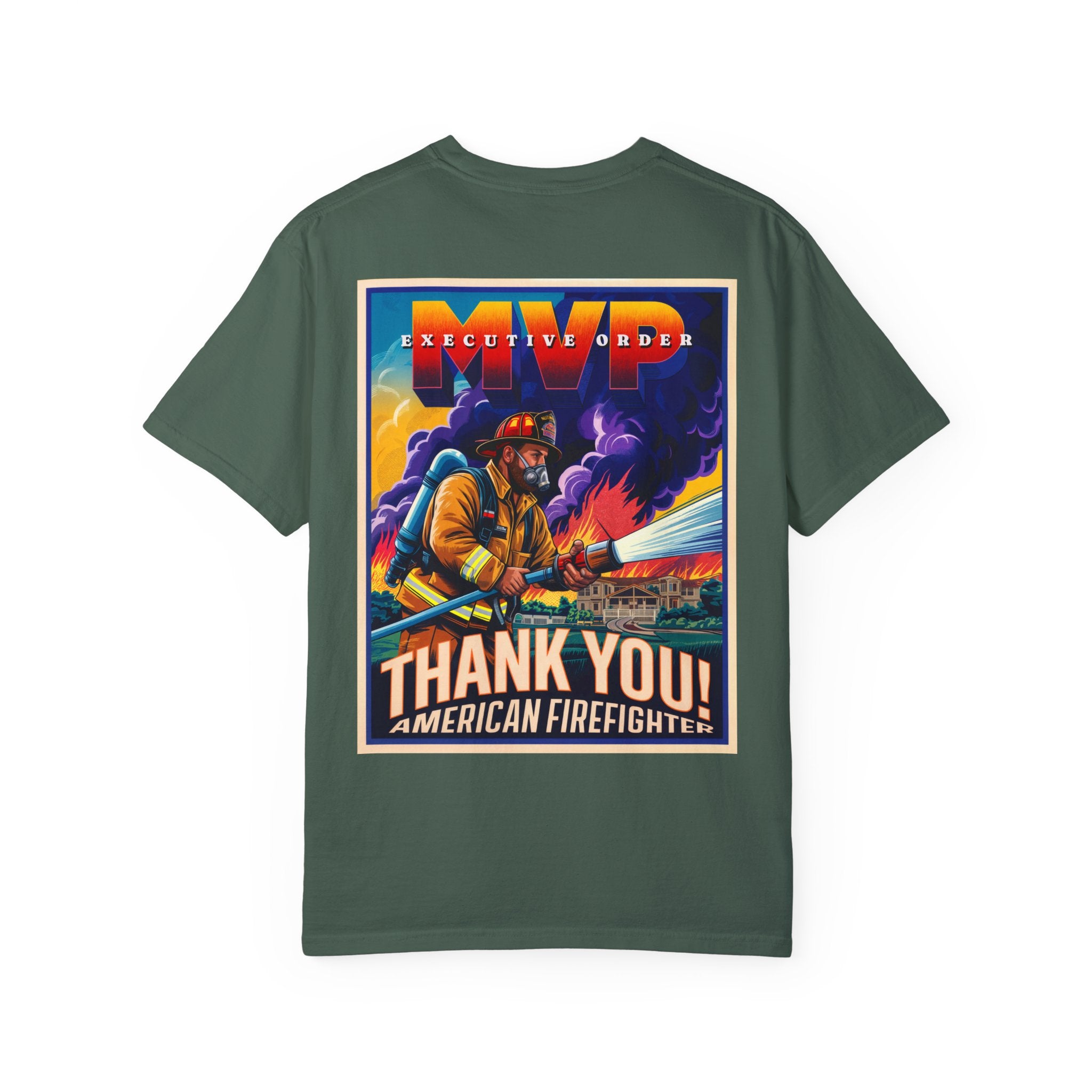 Firefighter Thank You T-Shirt - Unisex Garment-Dyed Tee - Angel Body