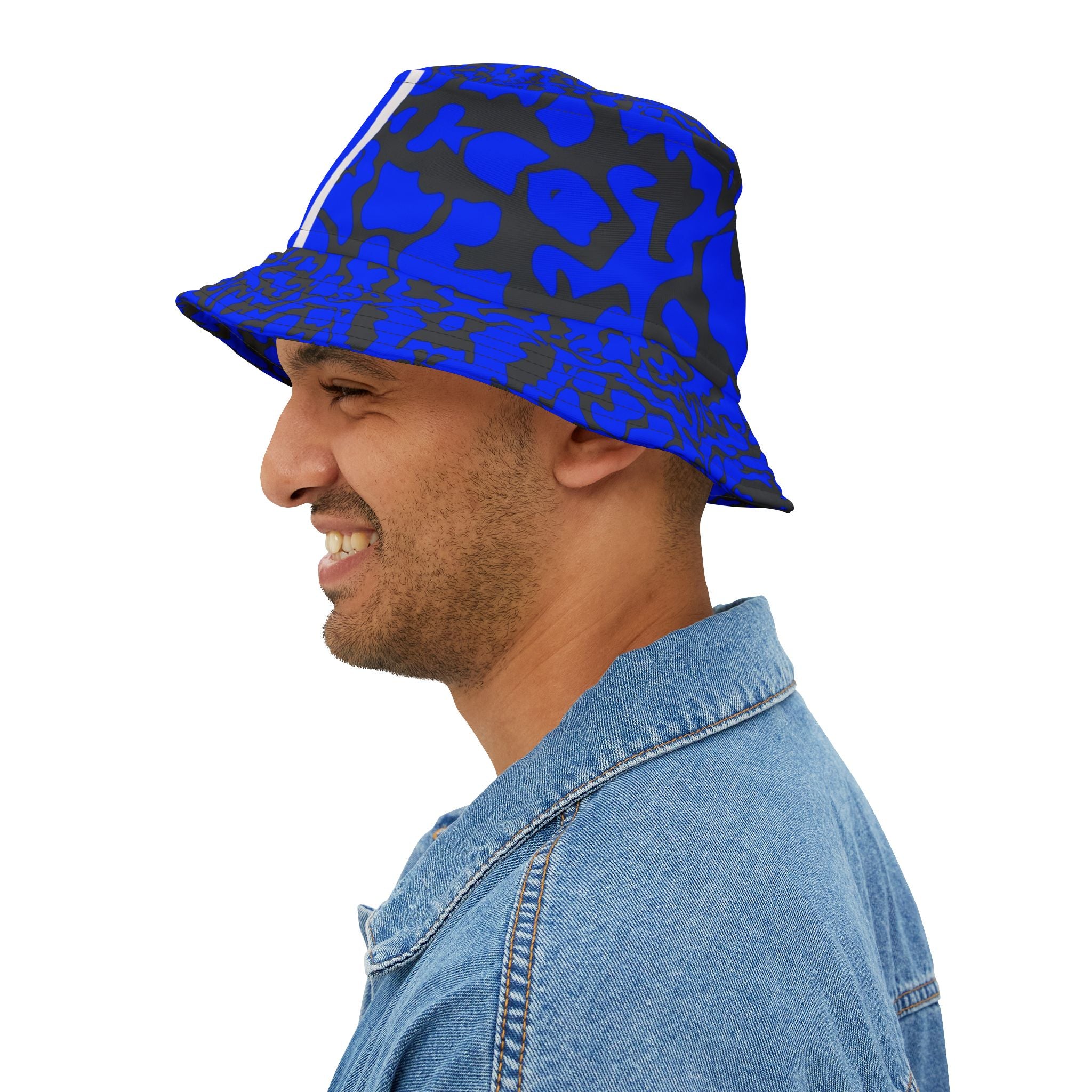 Blue Camo Bucket Hat - Trendy Summer Accessory, Festival Hat, Casual Style, Vacation Must-Have, Outdoor Adventure