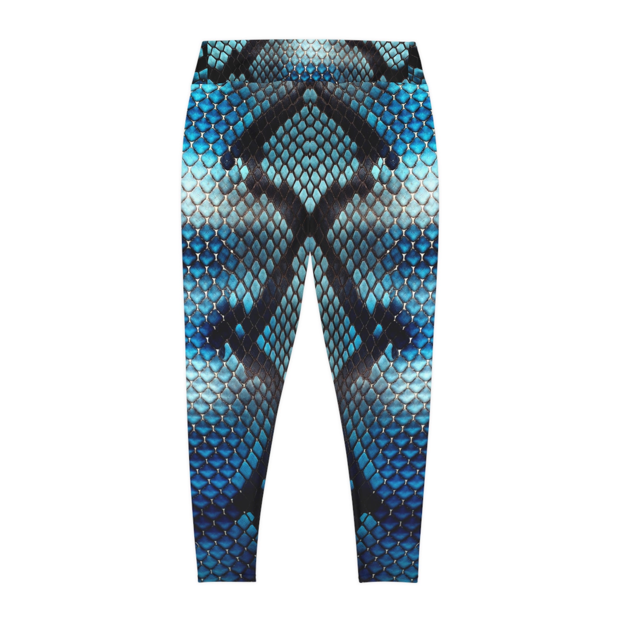 Woman's Plus Size blue Snake Print Leggings - Stylish Comfort for Every Occasion - Angel Body