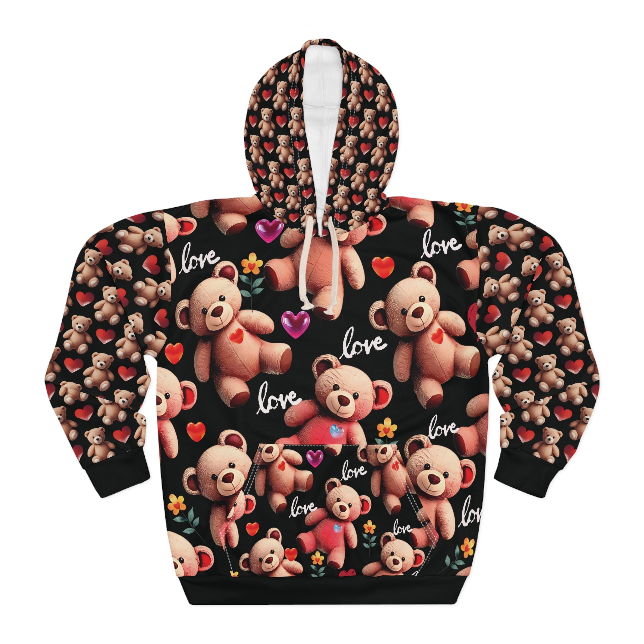 Cozy Love Teddy Bear Hoodie - Heartfelt Unisex Pullover for Comfort and Warmth - Angel Body