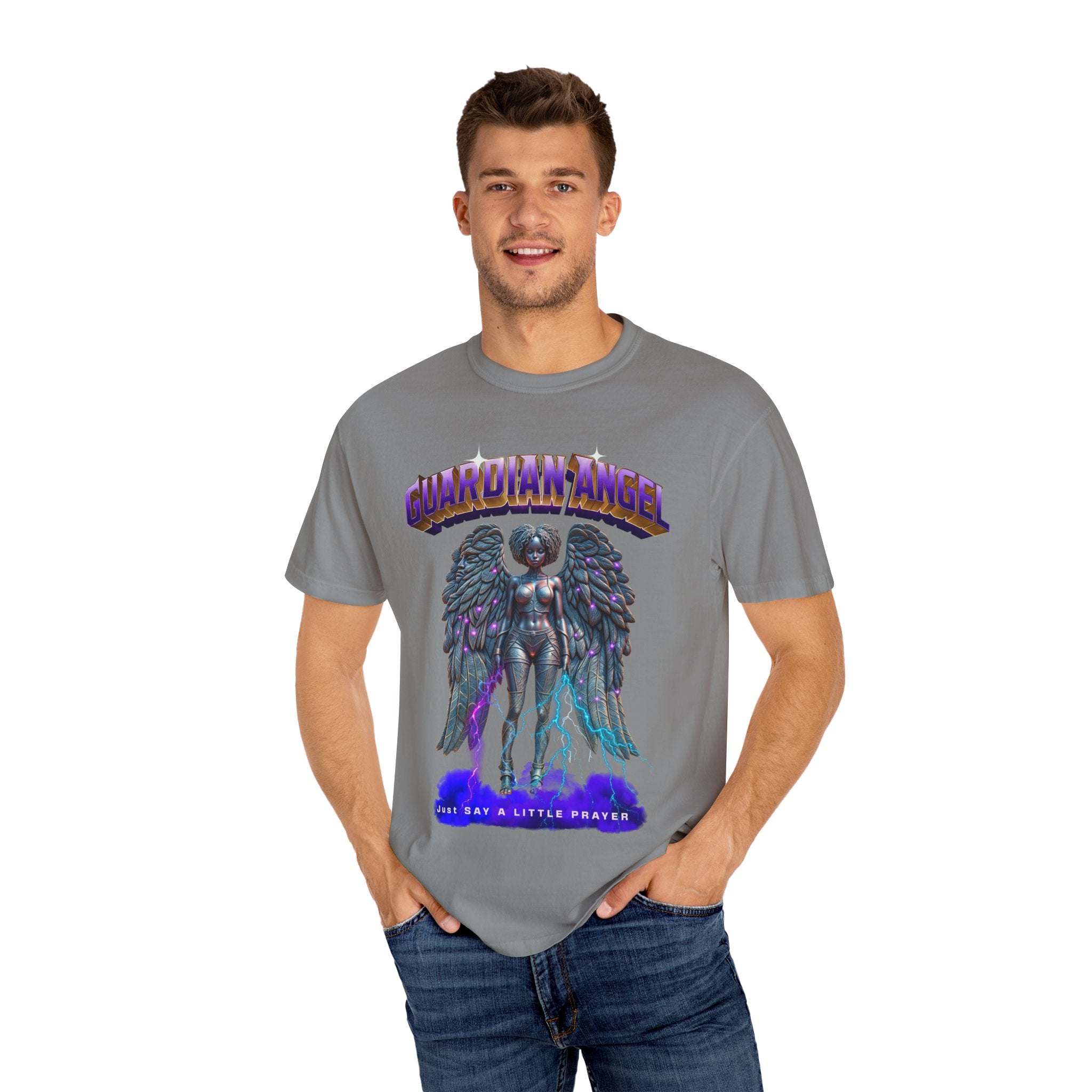 Unisex Garment-Dyed T-shirt With the title Guardian Angel - Angel Body