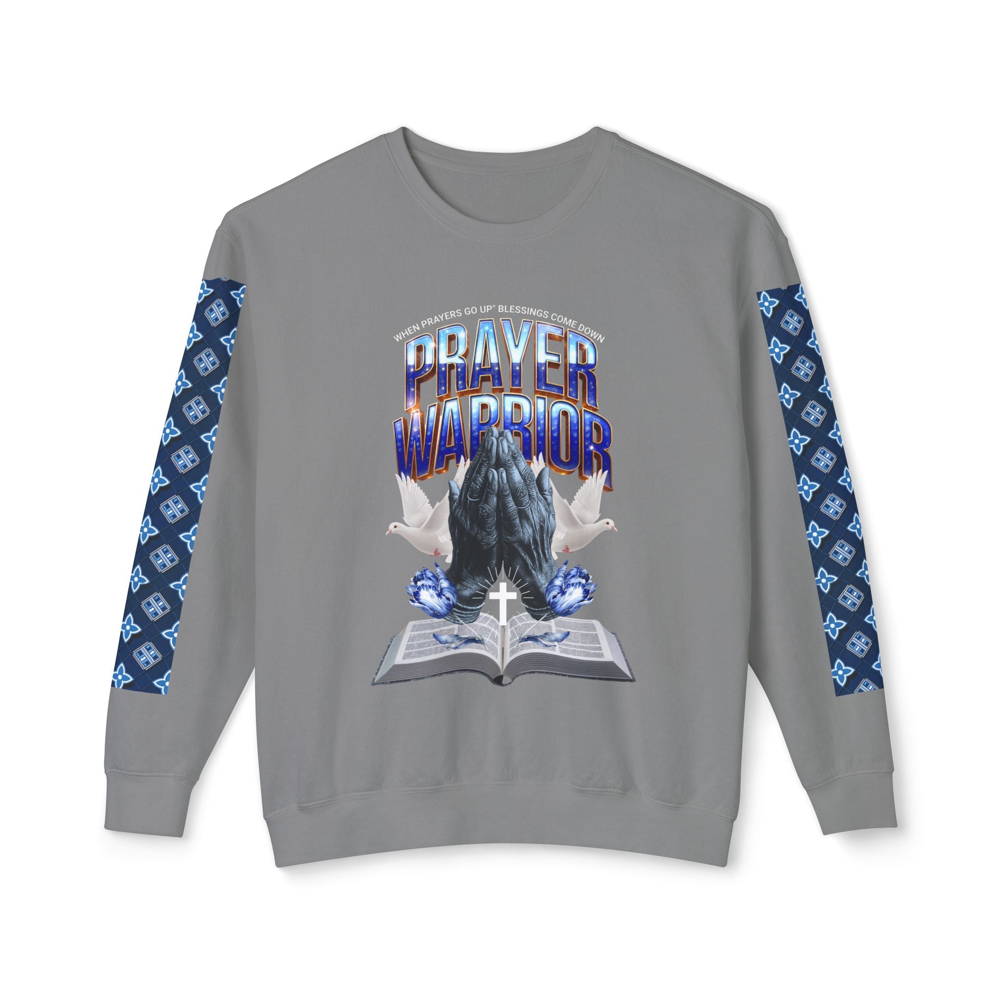 Unisex Lightweight Prayer Warrior Sweatshirt - Inspirational Crewneck for Spiritual Growth - Angel Body