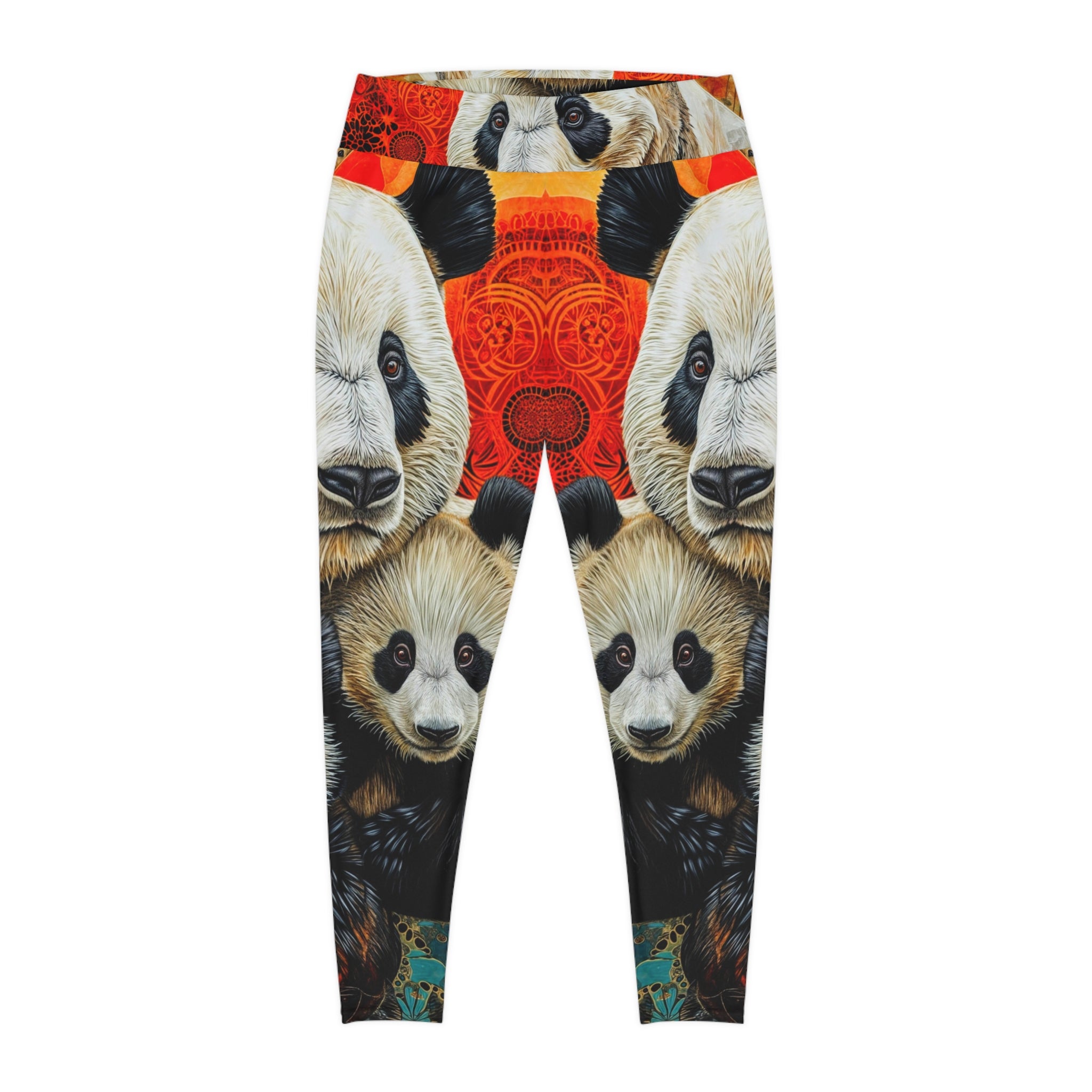 Vibrant Panda Print Plus Size Leggings for Comfort and Style - Angel Body