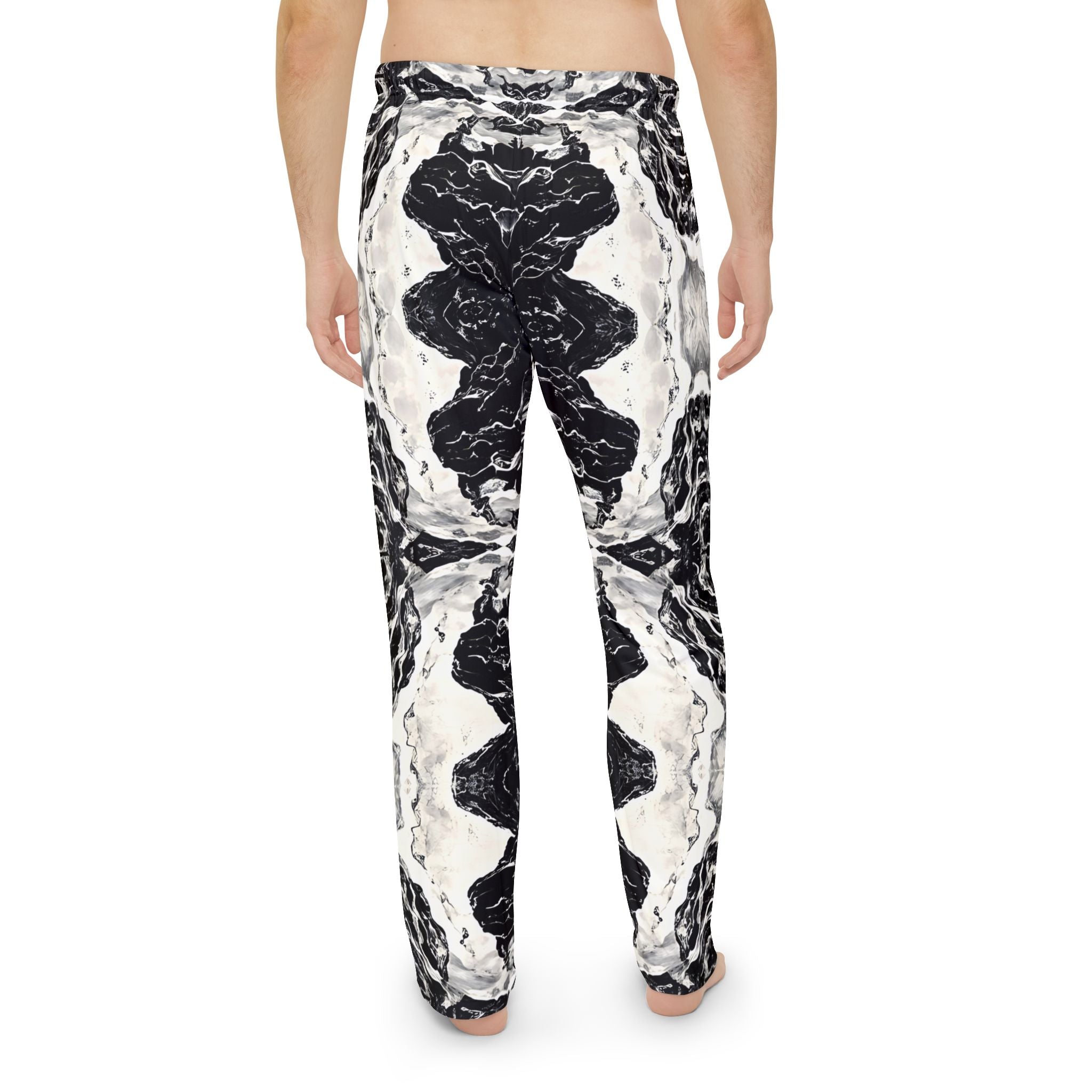 Stylish Men's Pajama Pants - Abstract Black and White Pattern for Comfort and Relaxation