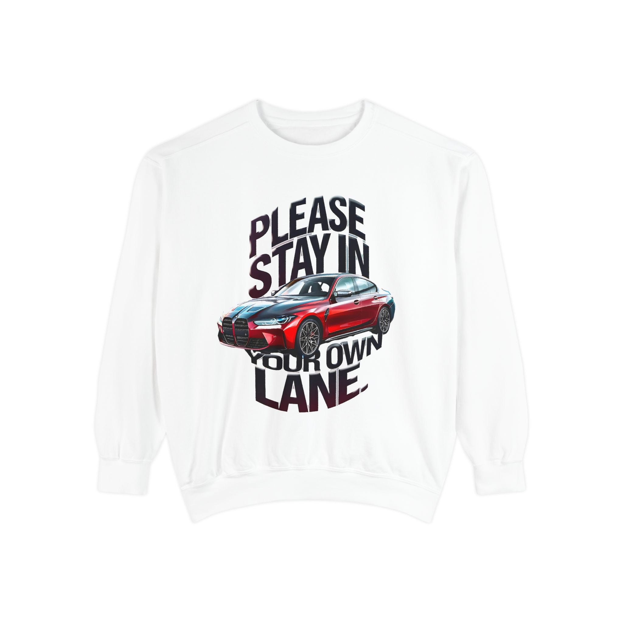 Unisex Garment-Dyed Sweatshirt - 'Please Stay in Your Own Lane' - Angel Body