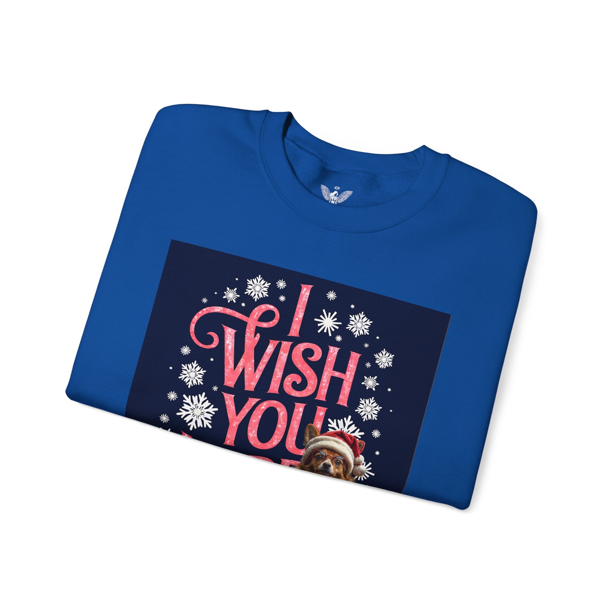 Funny Holiday Sweater - 'I Wish You Happy Holidays' Crewneck Sweatshirt - Angel Body