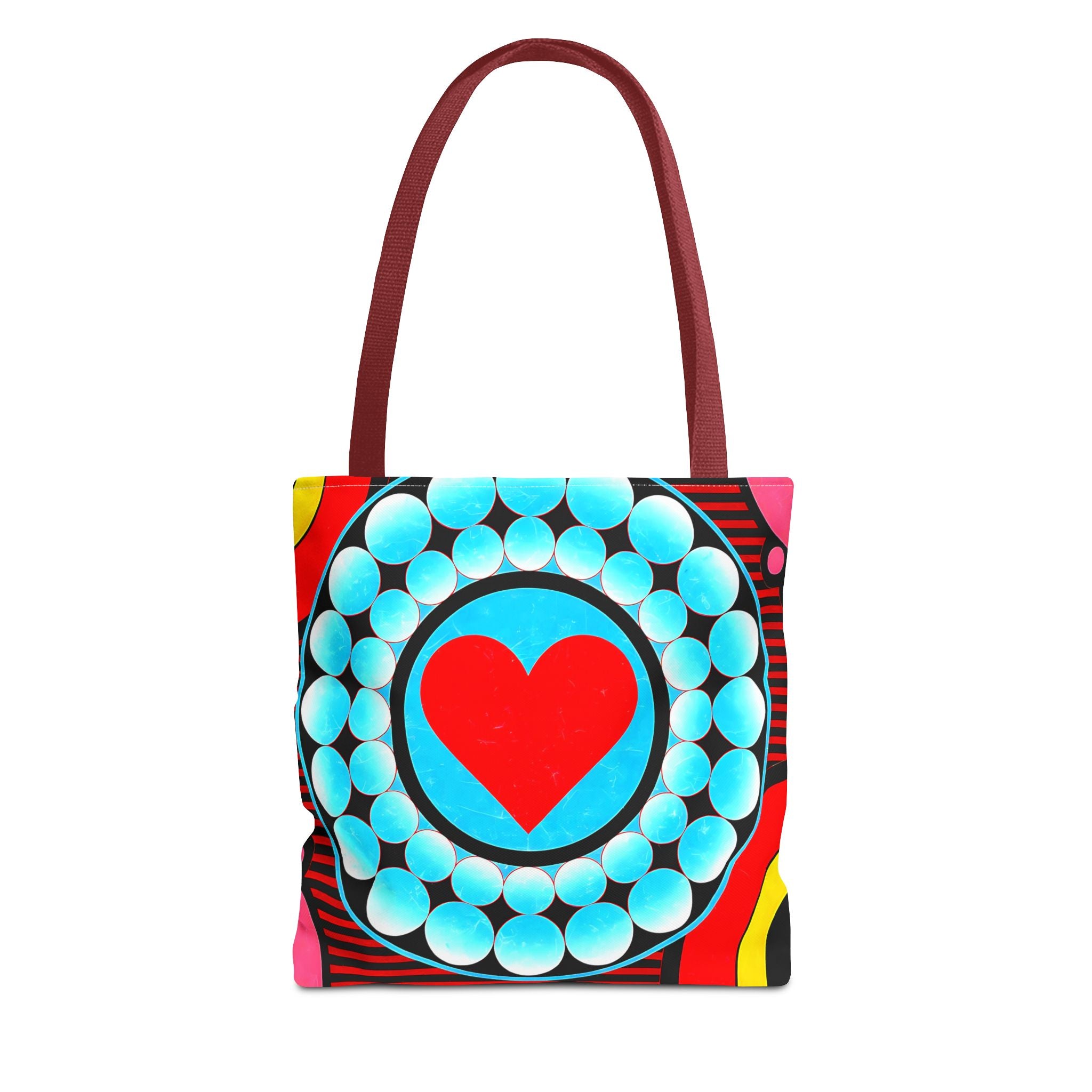 Colorful Heart Pattern Tote Bag - Perfect for Love and Festivals - Angel Body