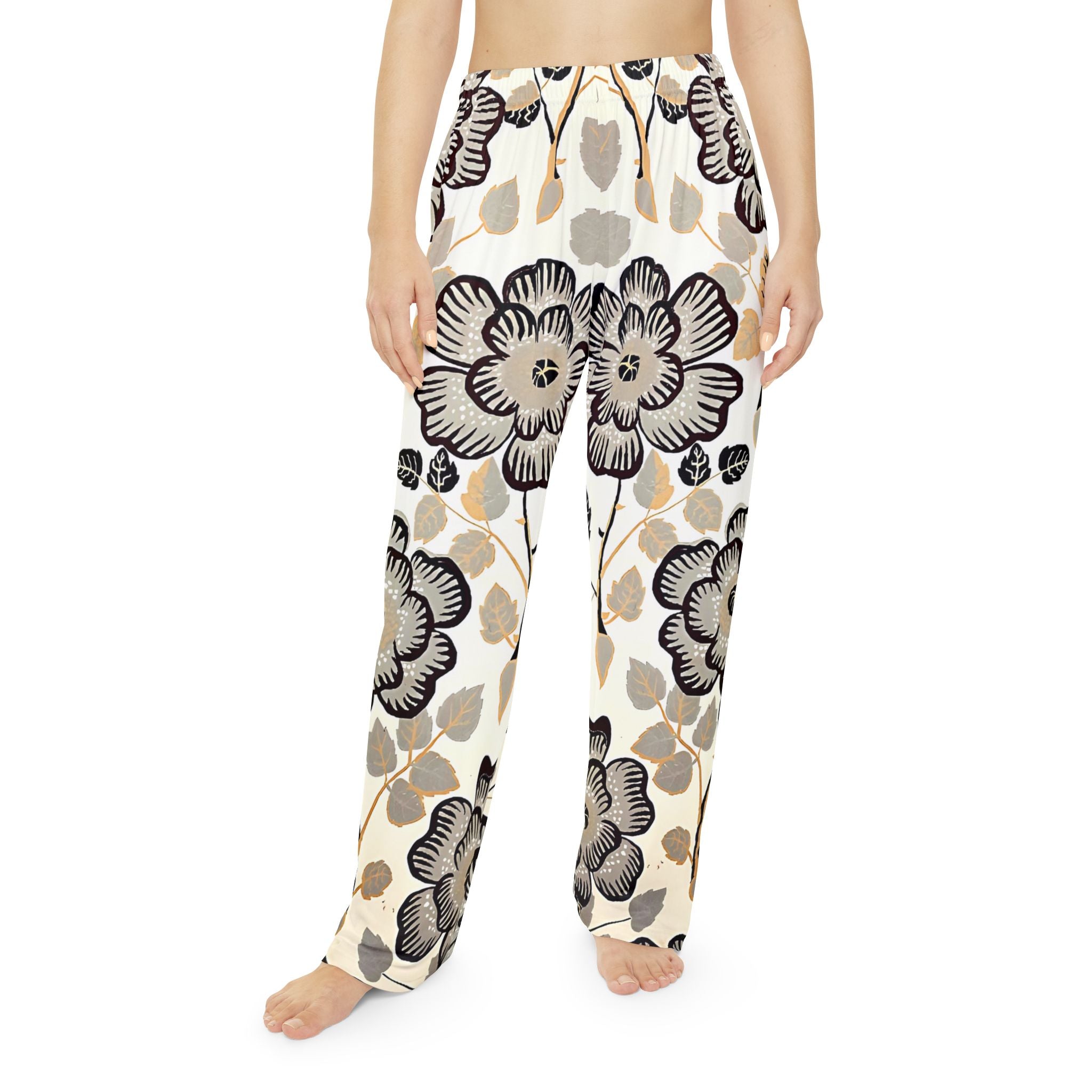 Cozy Flower Print Women's Pajama Pants - Stylish Soft Sleepwear for Relaxation - Angel Body