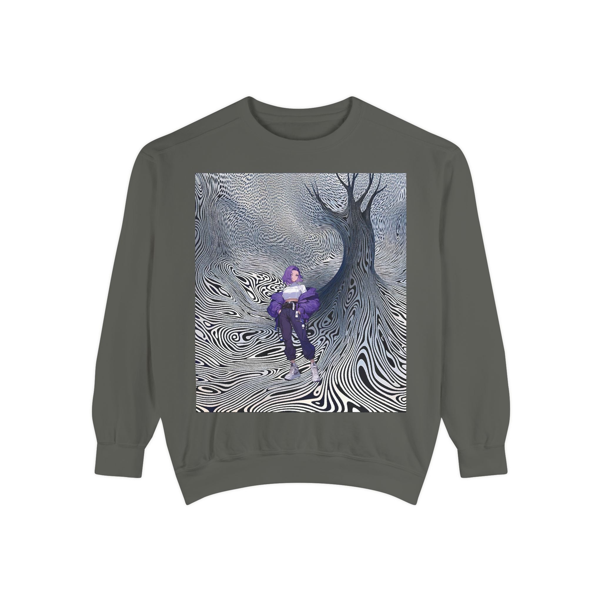 Unisex Garment-Dyed Sweatshirt - Cozy Artistic Comfort - Angel Body