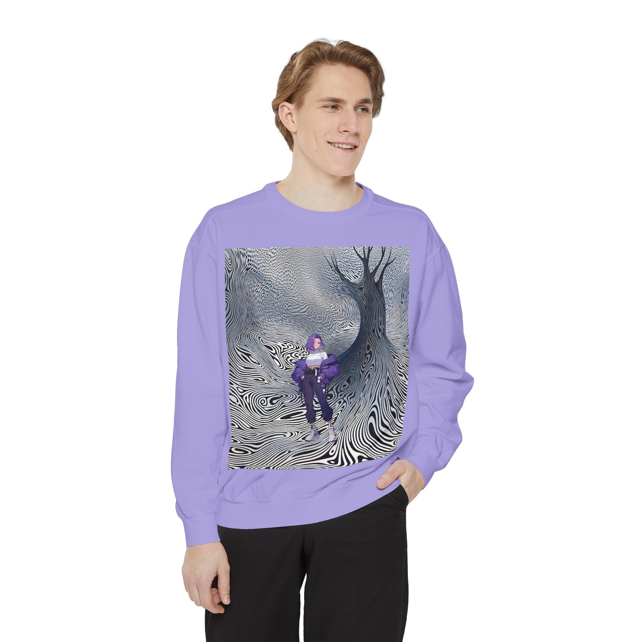 Unisex Garment-Dyed Sweatshirt - Cozy Artistic Comfort - Angel Body