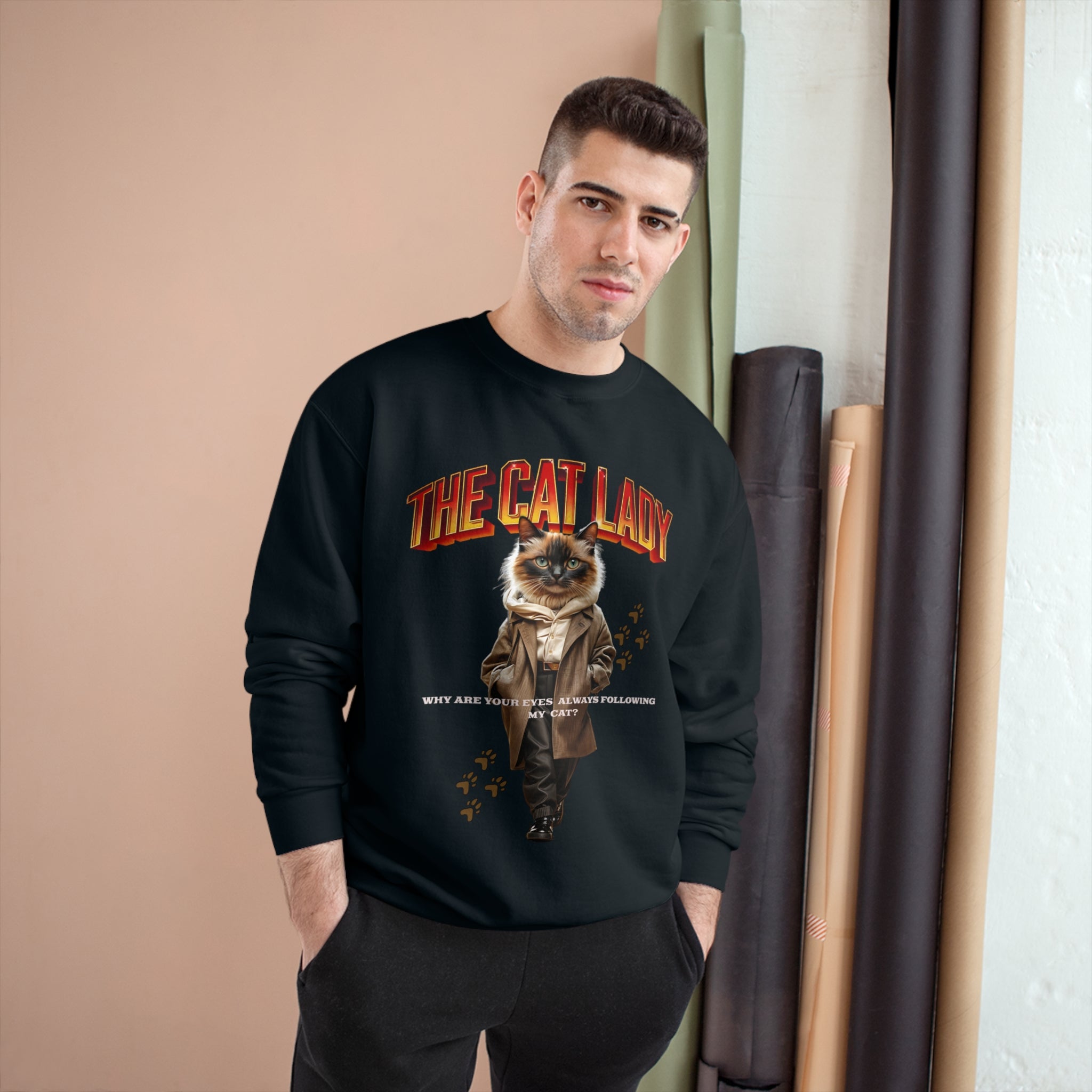 Cat Lady Champion Sweatshirt - Angel Body