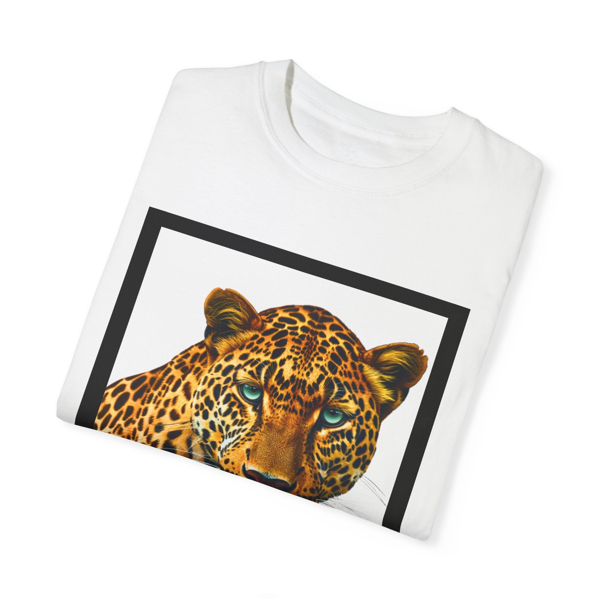 Leopard Print Unisex Garment-Dyed T-Shirt | Wild Animal Graphic Tee - Angel Body