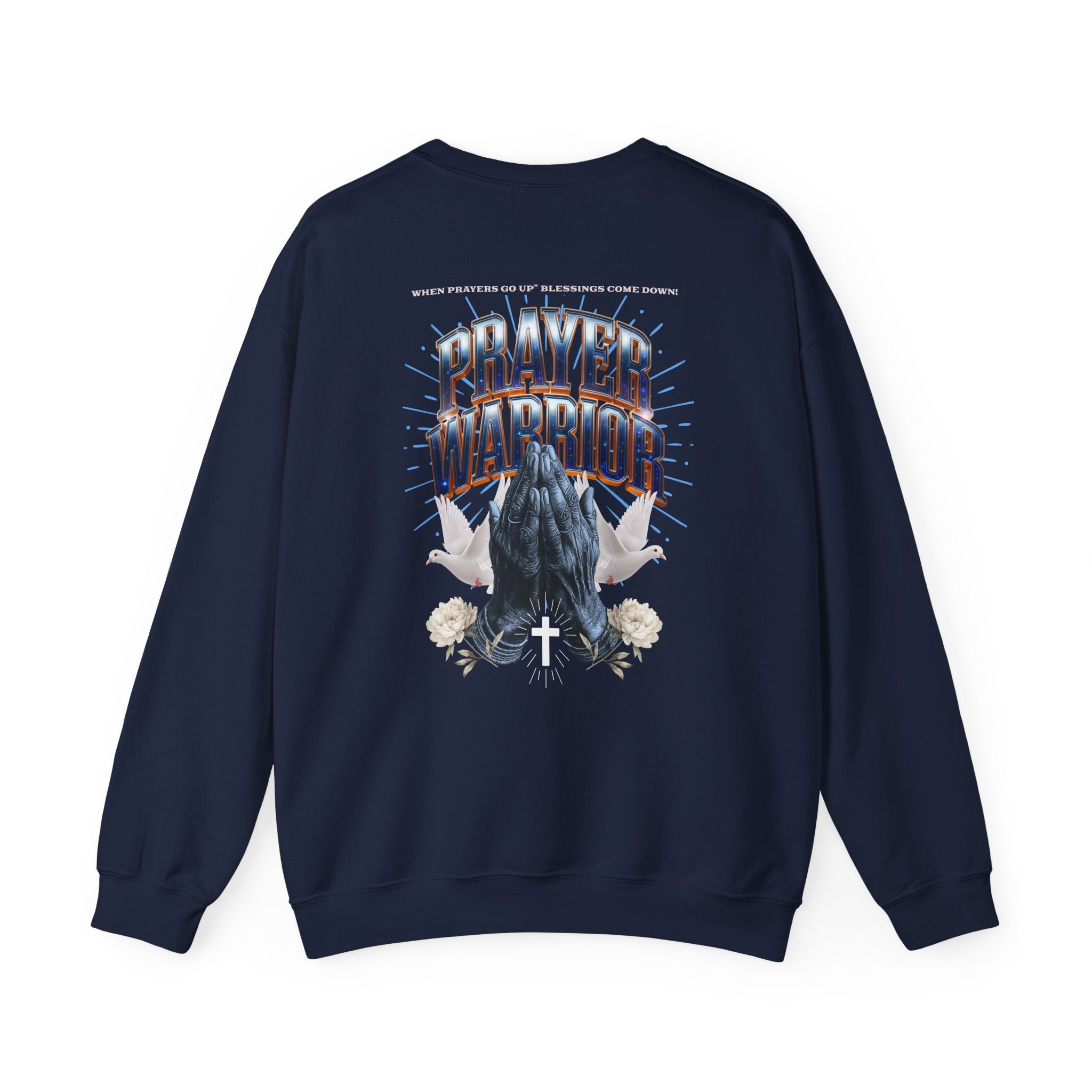 Prayer Warrior Crewneck Sweatshirt - Unisex Heavy Blend™ - Faith-Inspired Apparel - Angel Body
