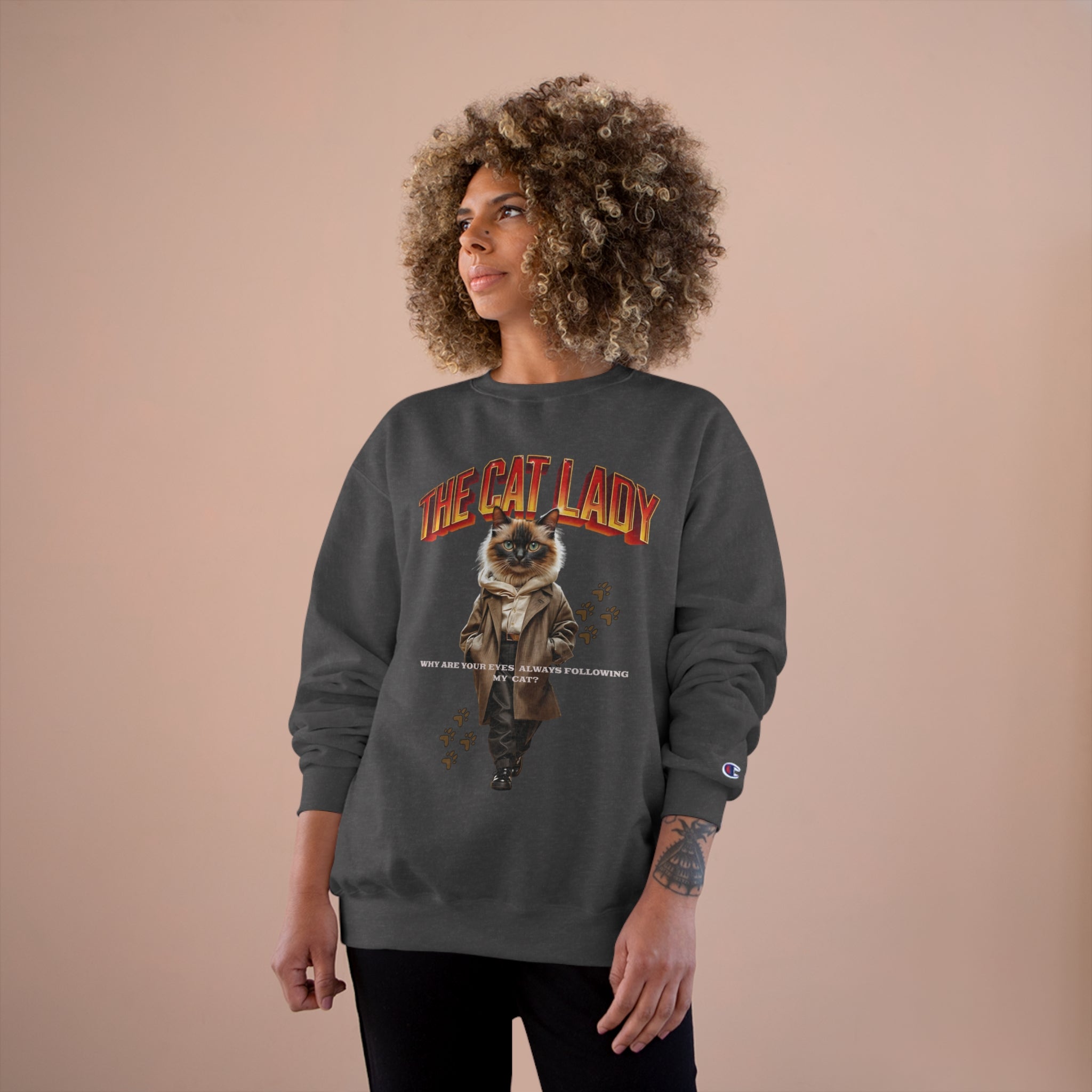 Cat Lady Champion Sweatshirt - Angel Body