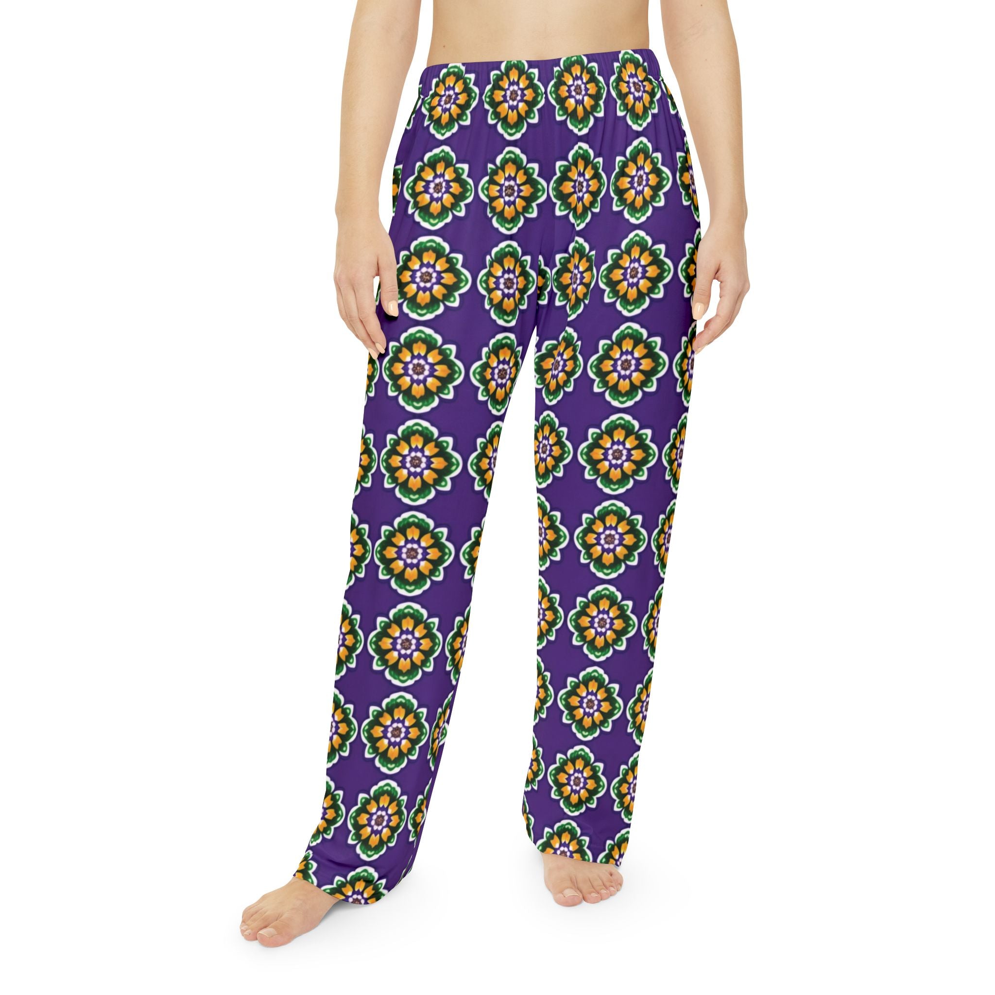 Vibrant Floral Women's Custom Pajama Pants for Cozy Nights - Angel Body