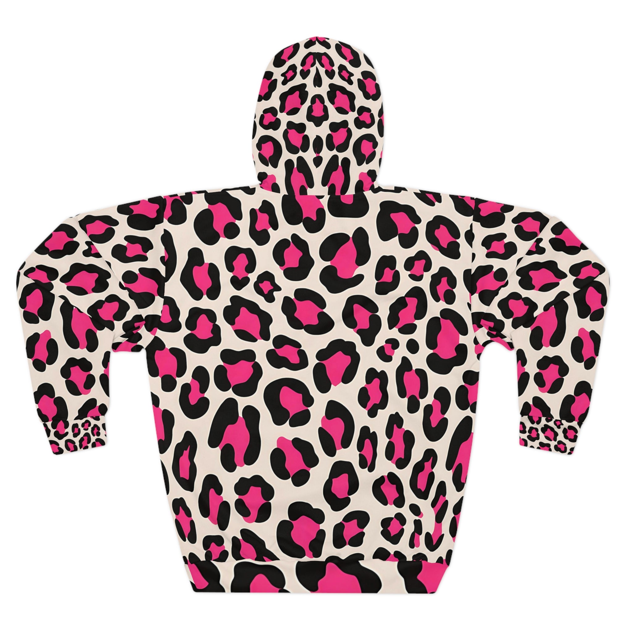 Very Popular Fun Bold Pink Leopard Print Unisex Pullover Hoodie This one is eye candy. - Angel Body