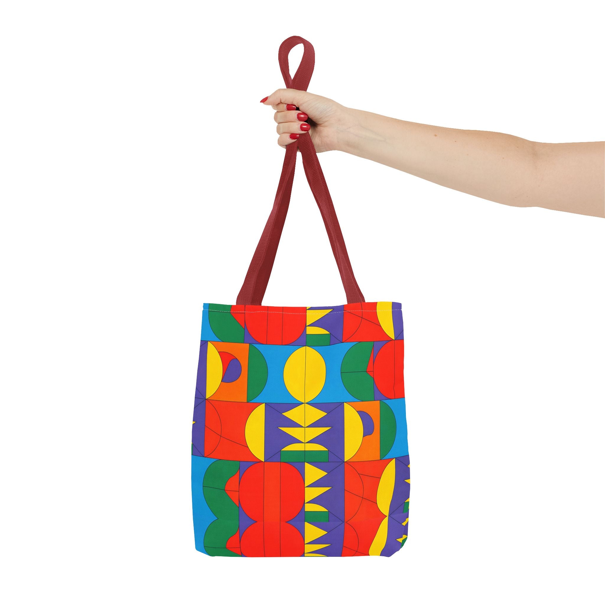 Colorful Geometric Tote Bag - Bold Patterns for Everyday Use - Angel Body