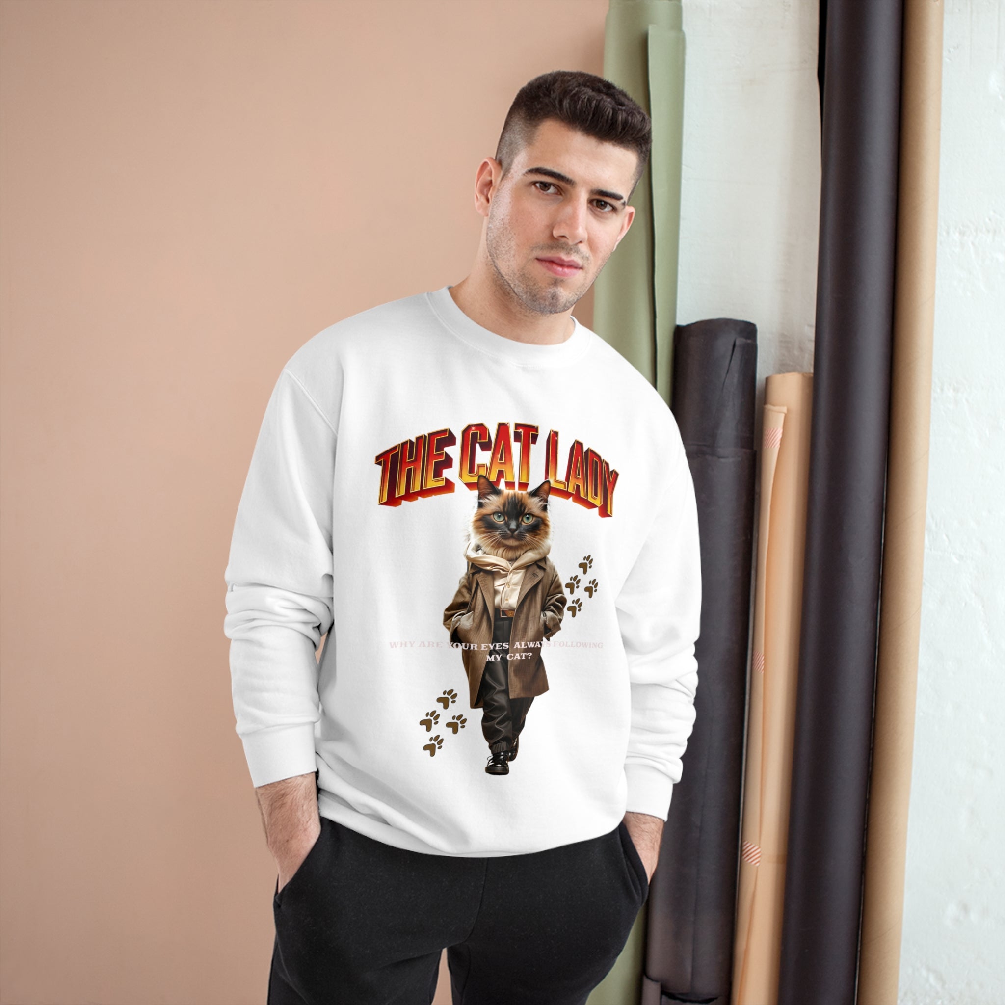 Cat Lady Champion Sweatshirt - Angel Body