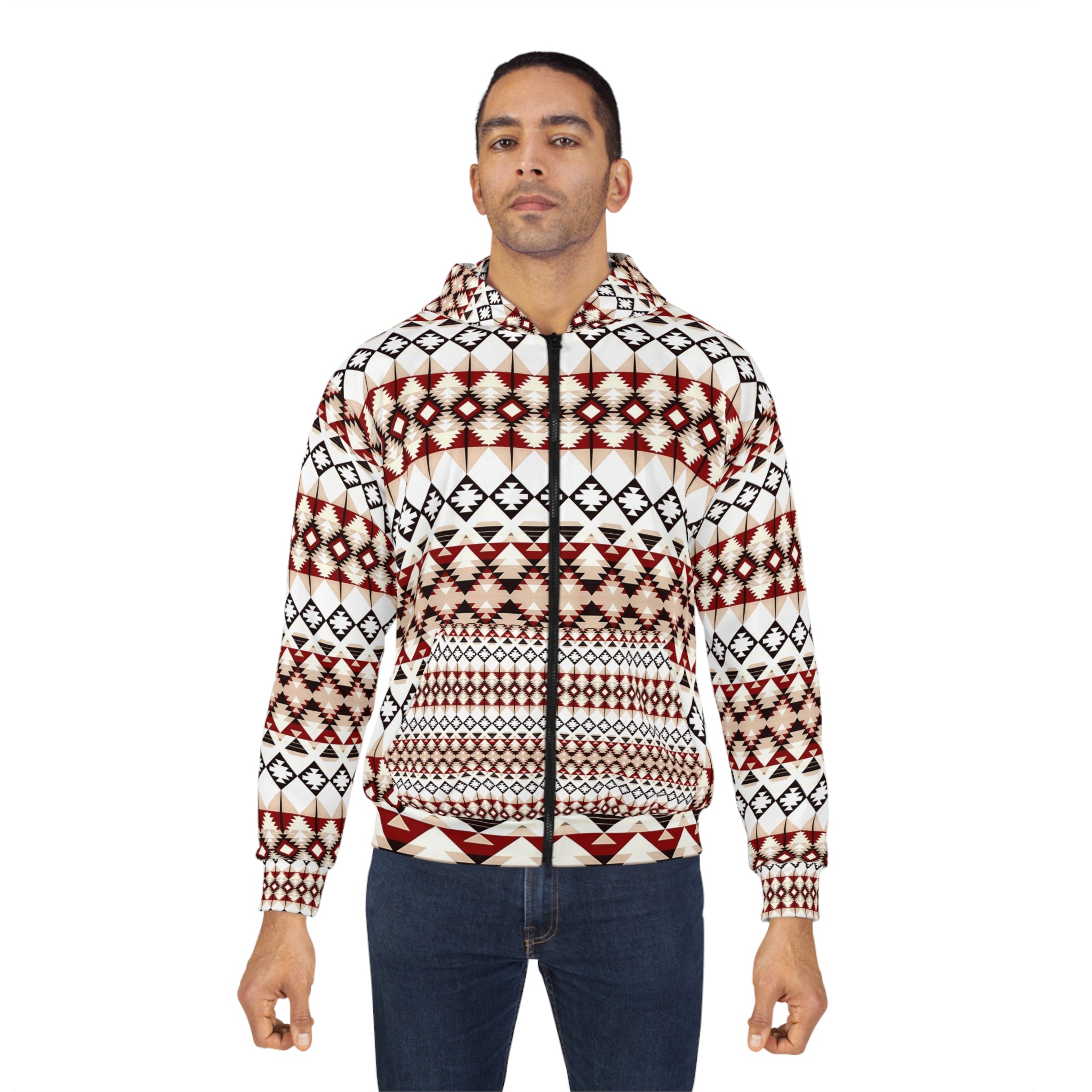 Tribal Pattern Unisex Zip Hoodie - Cozy and Stylish for Every Occasion - Angel Body