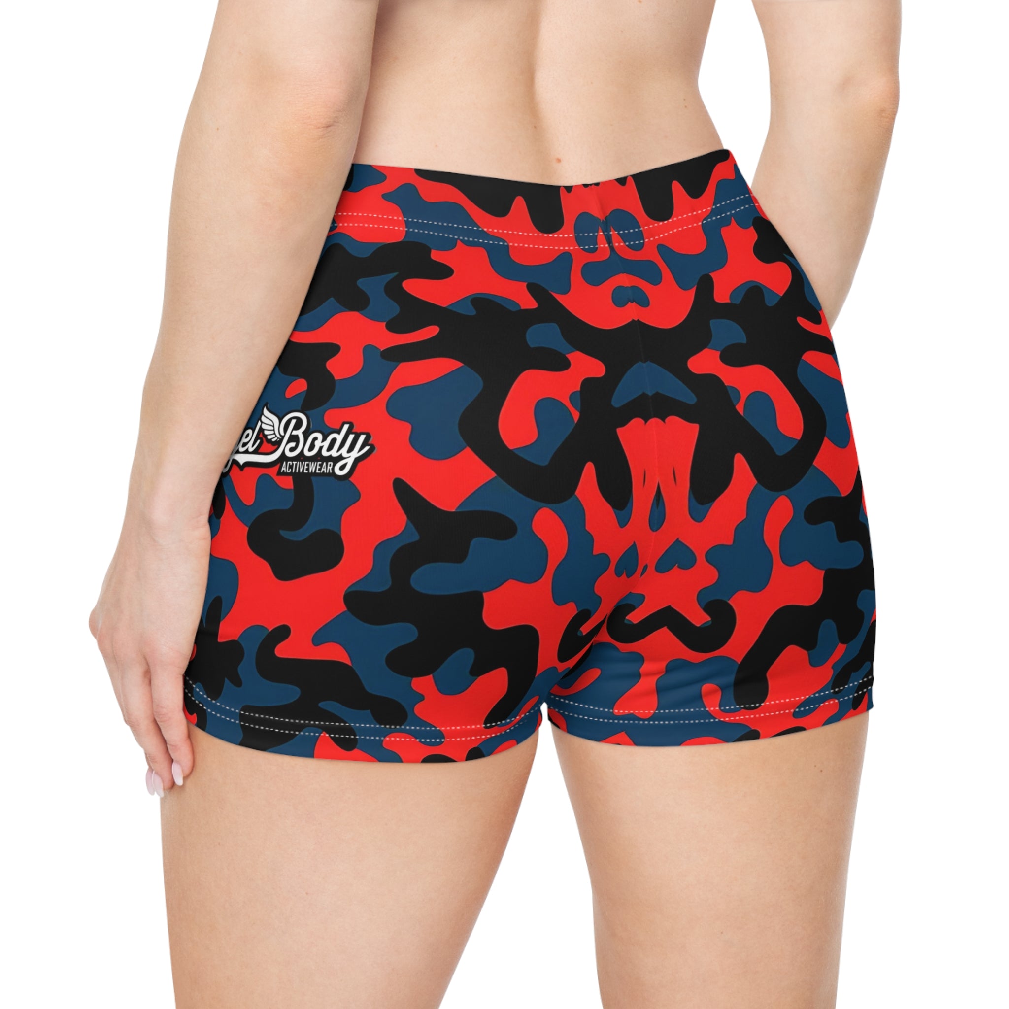 Bold Camo Women's Active Shorts for Fitness and Leisure - Angel Body