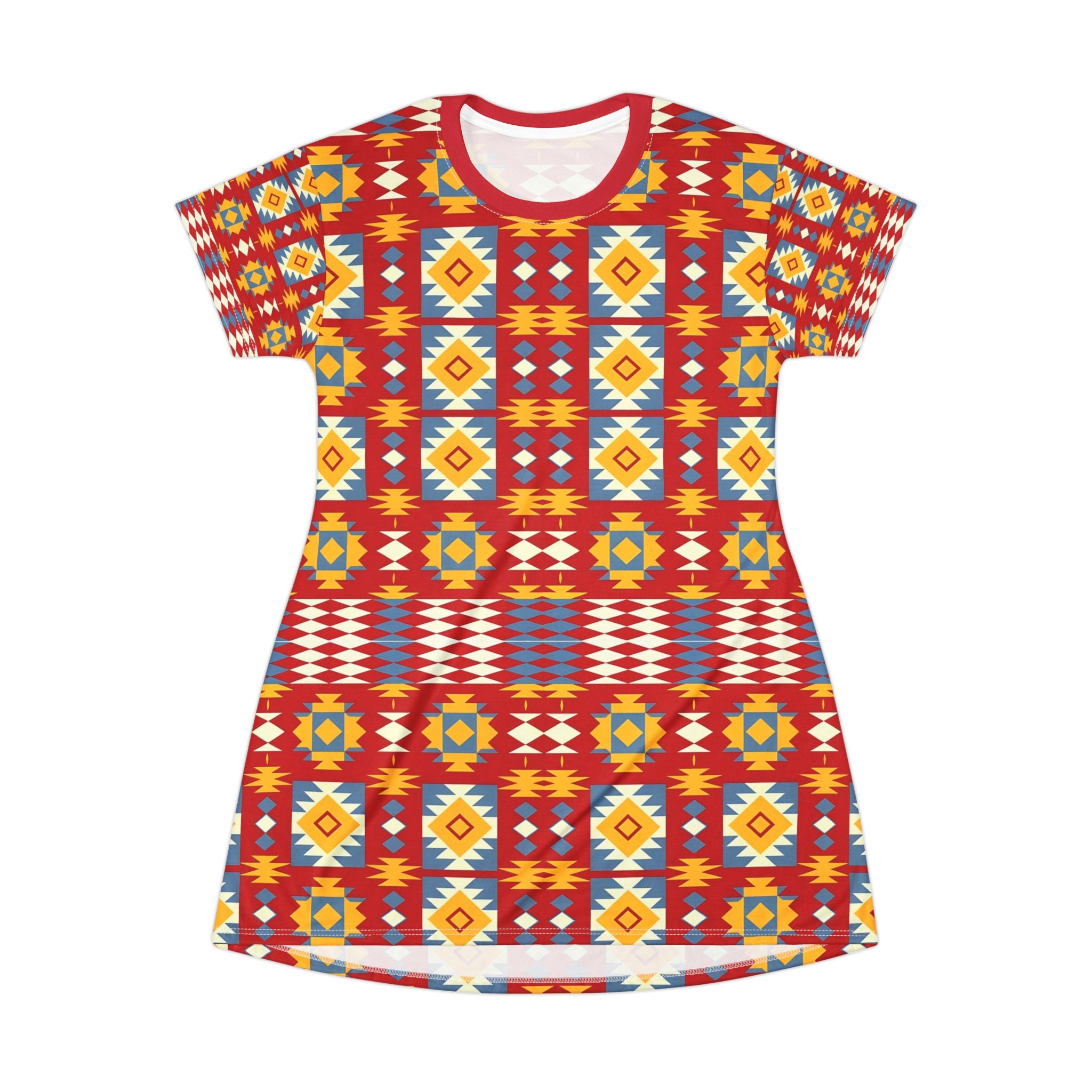 Bohemian Pattern T-Shirt Dress - Vibrant soft and Comfortable Summer Wear - Angel Body
