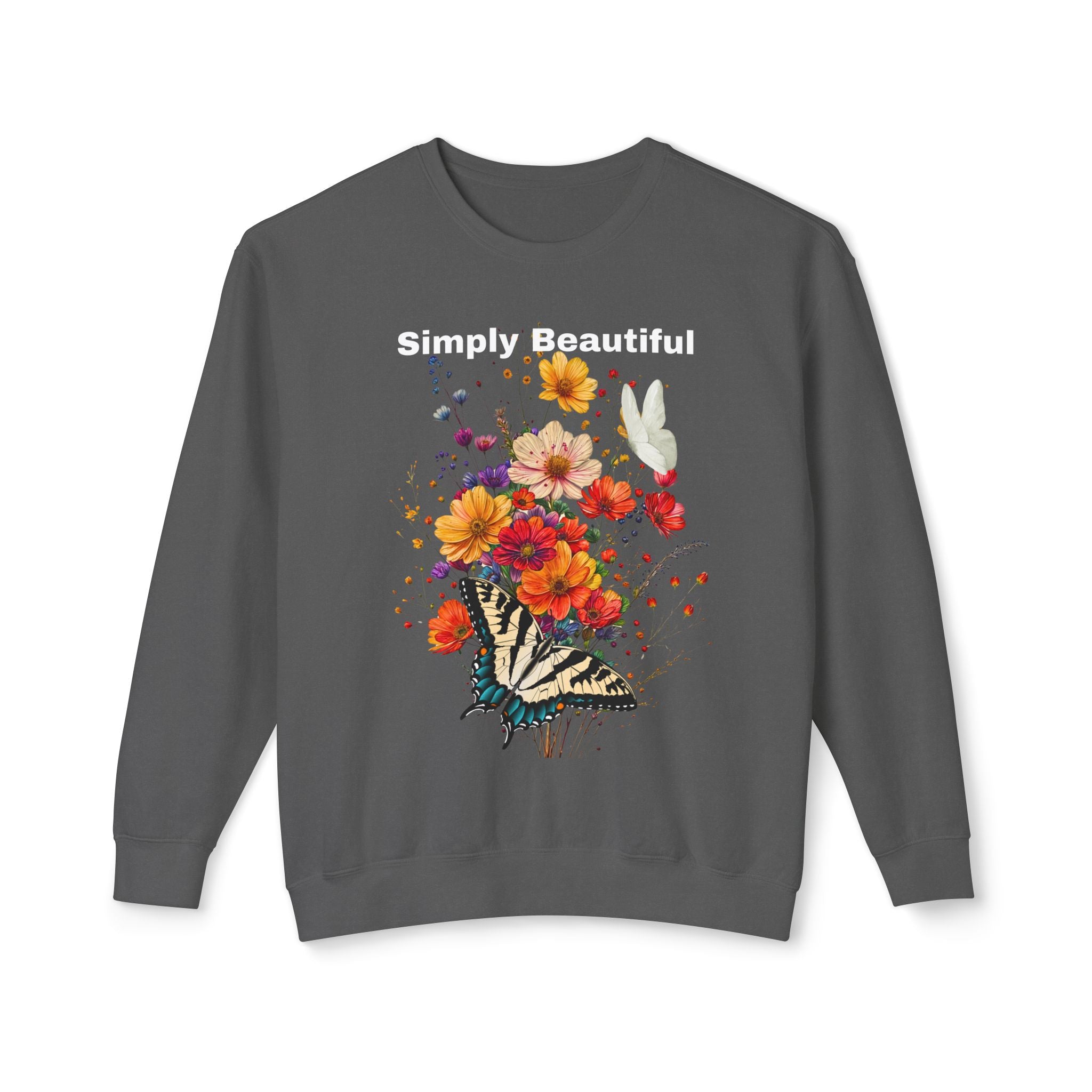 Unisex Lightweight Crewneck Sweatshirt That says Simply Beautiful - Angel Body