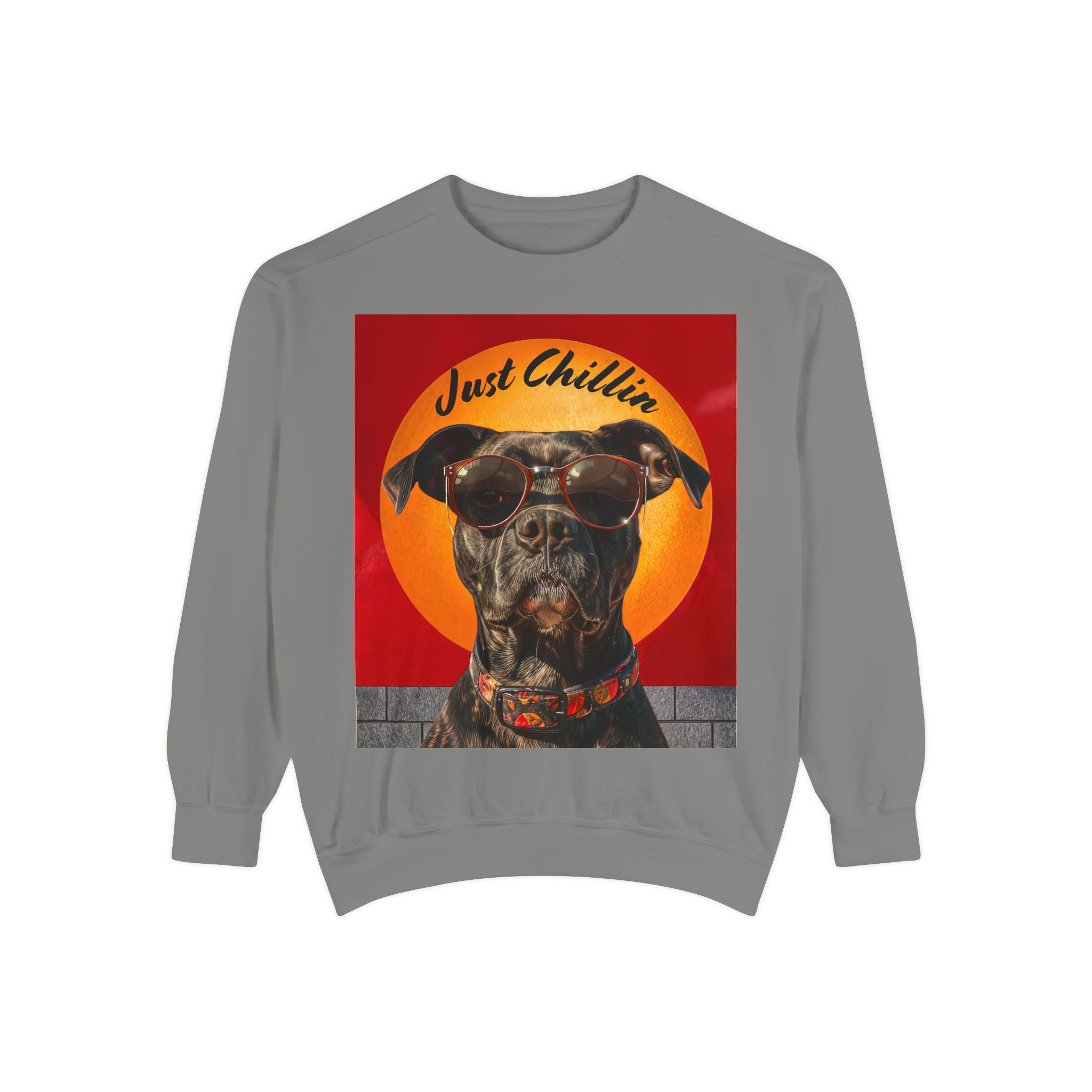 Pit Bull Terrier Dog Sunglasses Sweatshirt - Unisex Garment-Dyed - Angel Body