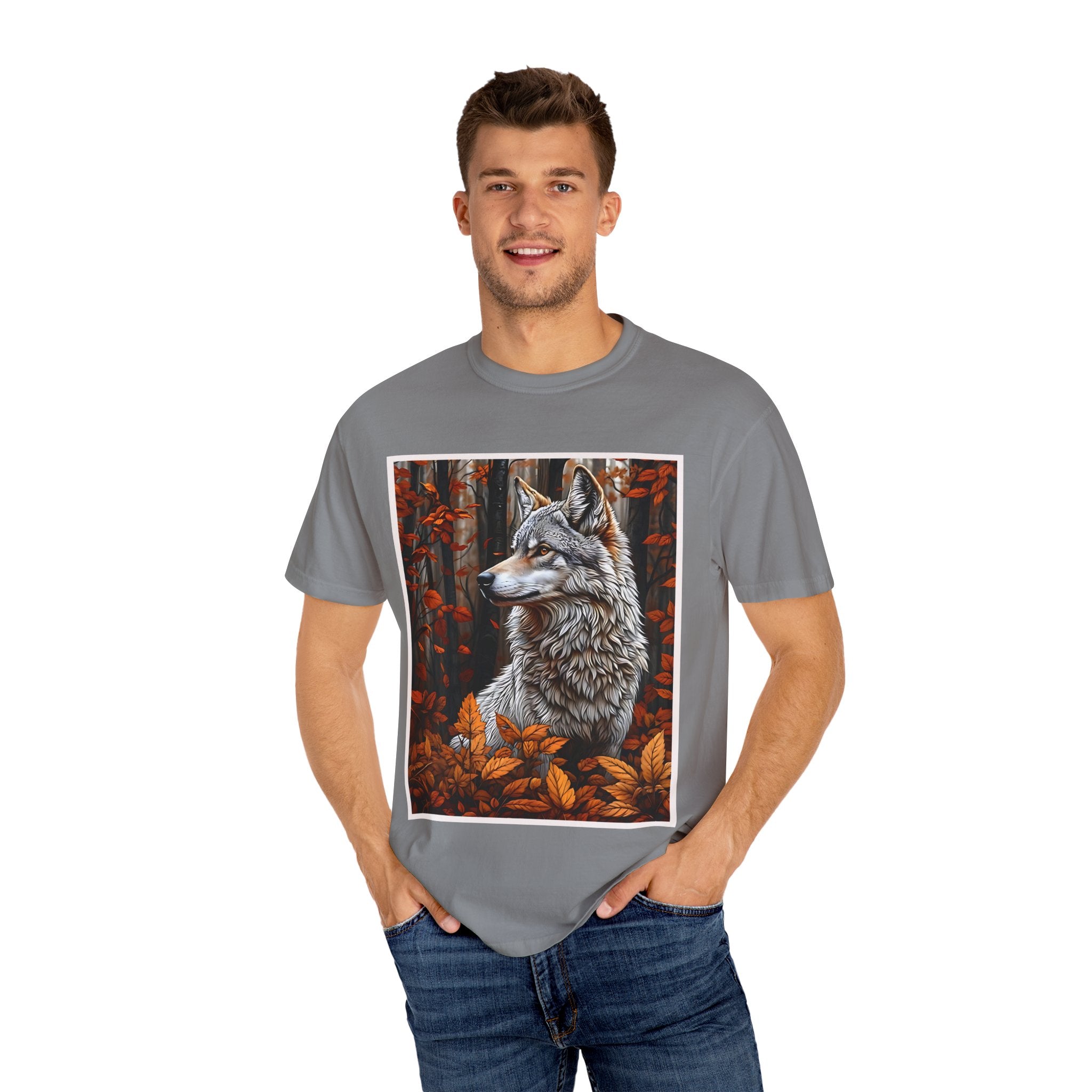 Wolf Art Unisex Garment-Dyed T-Shirt | Nature-Inspired Clothing - Angel Body