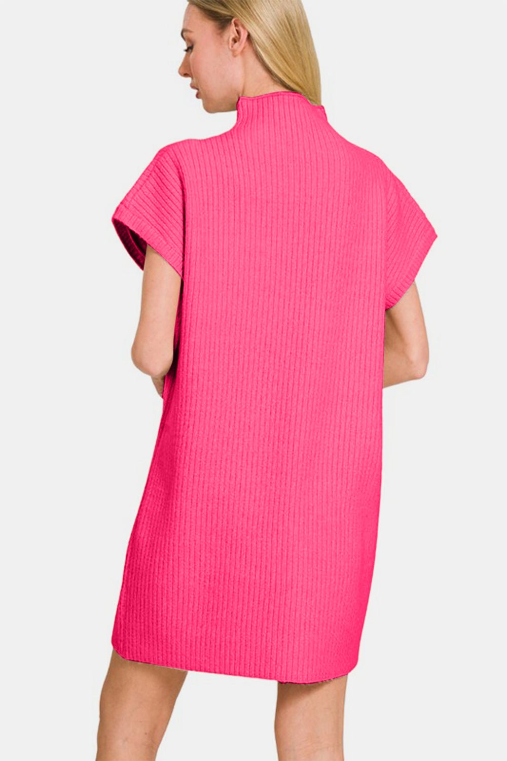 Zenana Short Sleeve Sweater Mini Dress - Angel Body